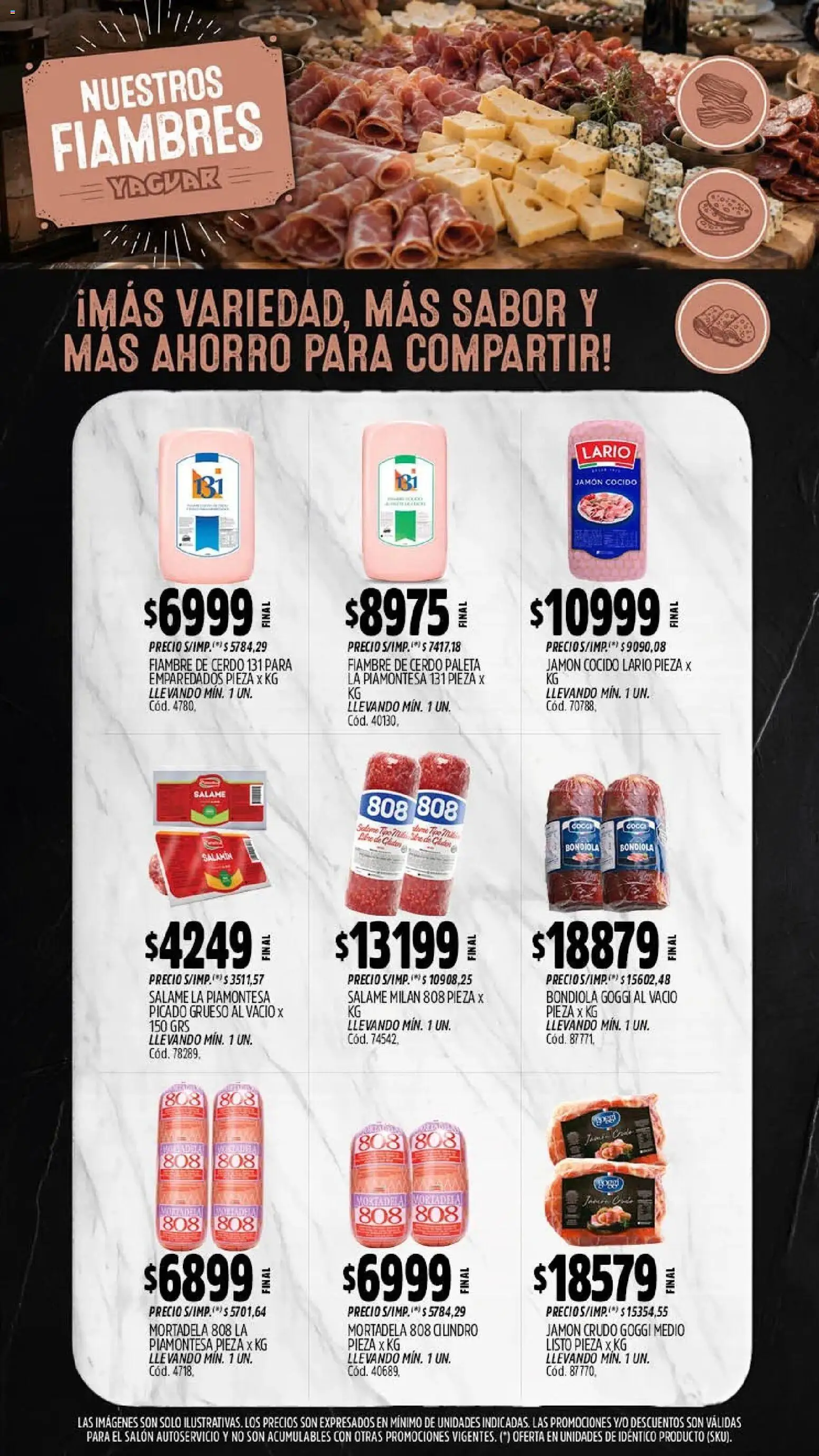 Vista previa del folleto de la tienda Yaguar válido desde el 28/09/2026 - Cerdo, Jamón crudo, Mortadela, Salame, Jamón cocido, Paleta, Jamón