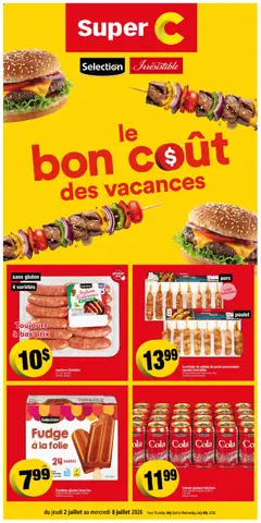 Preview of leaflet Super C circulaire - Le bon coût des vacances from shop Super C is valid from Jul 02, 2026
