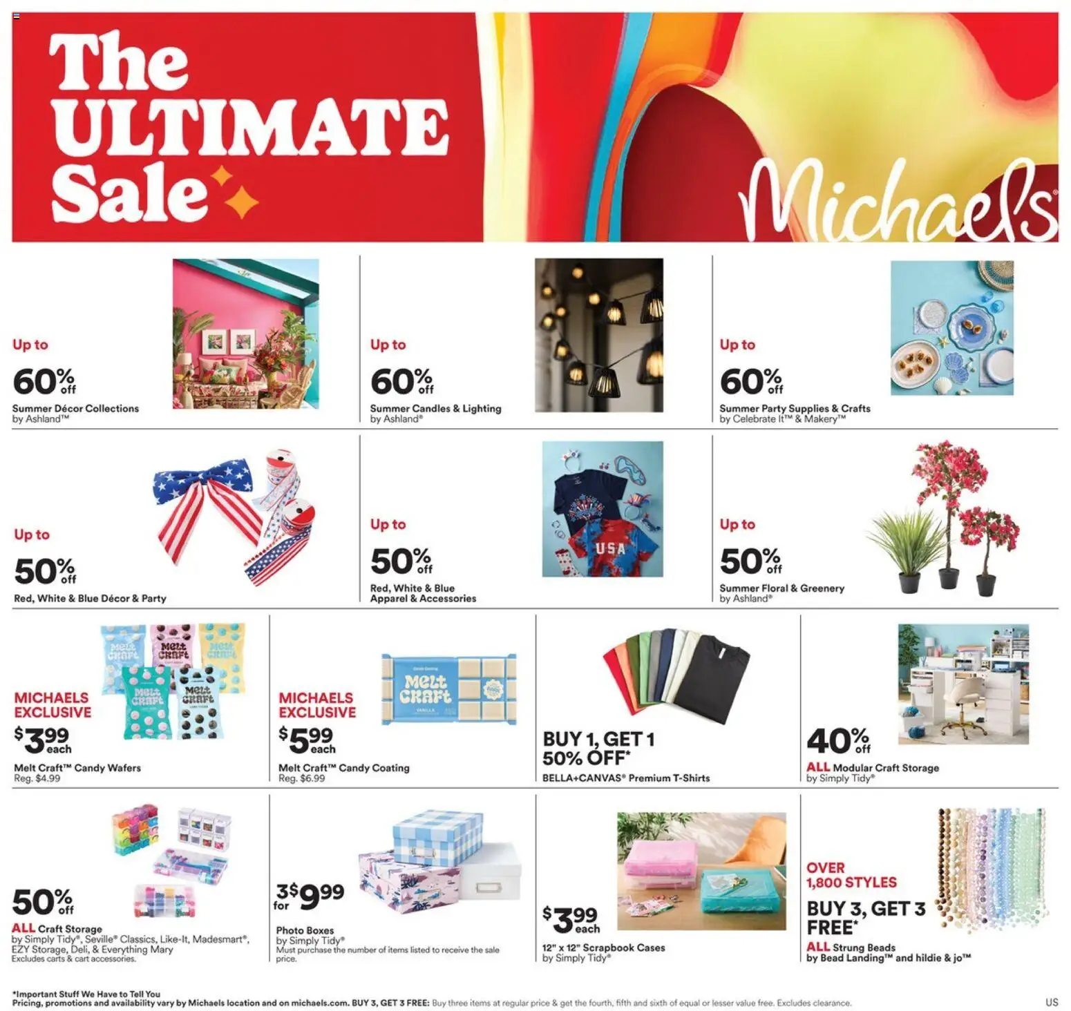 Ad Preview of Michaels Michaels Weekly Ad from 06/07/2026 - Candy, Candles, Vanilla, Lighting, Wafers