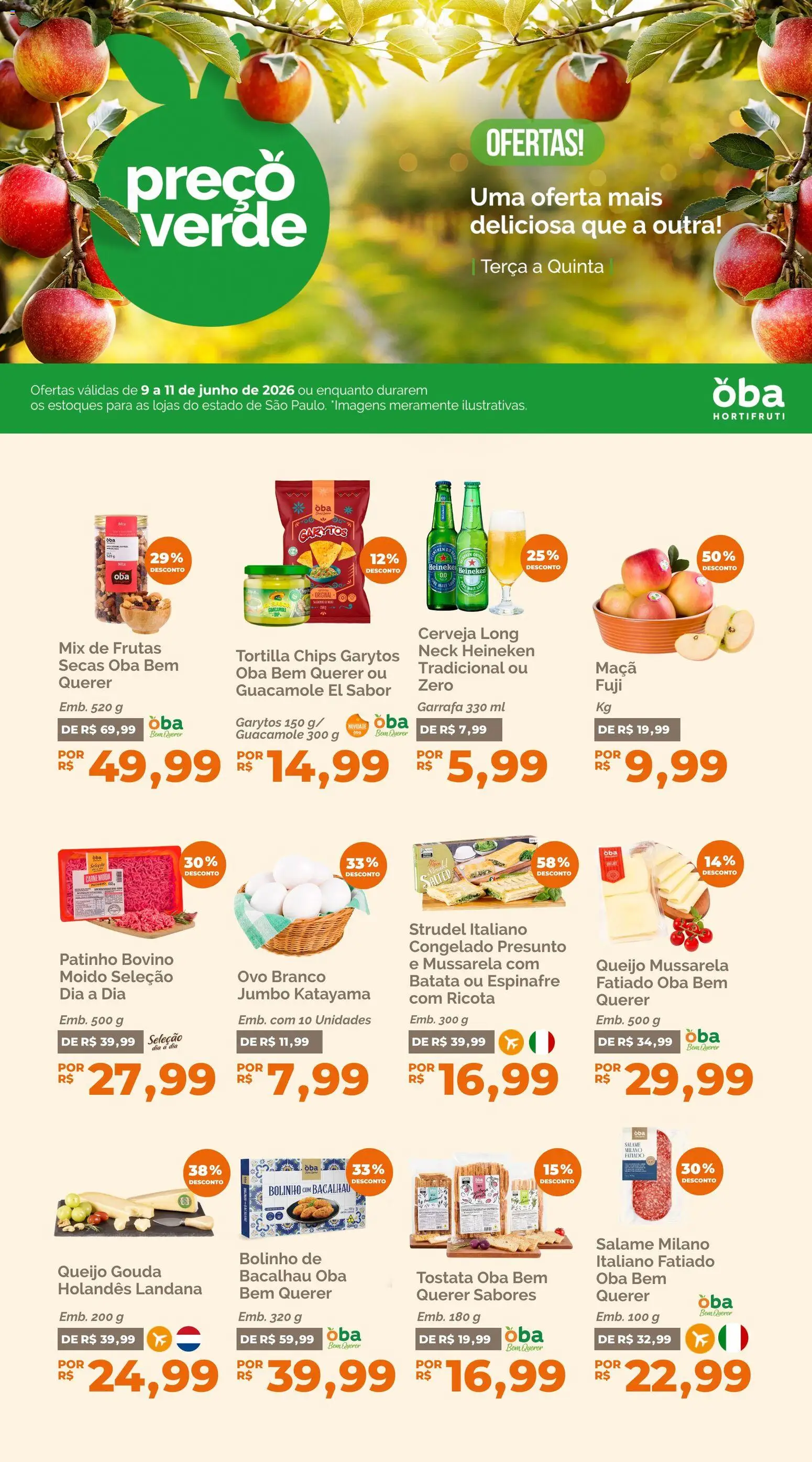 Pré-Visualização do folheto "Oba Hortifruti - Ofertas da semana" da loja Oba Hortifruti válido a partir de 09/06/2026