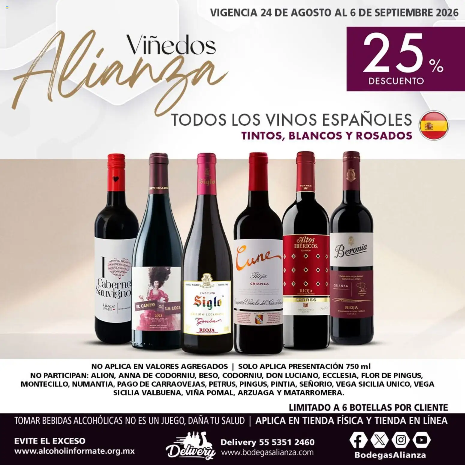 Vista previa las ofertas de la tienda Bodegas Alianza - Bodegas Alianza catálogo Viñedos Alianza desde el 24/08/2026 