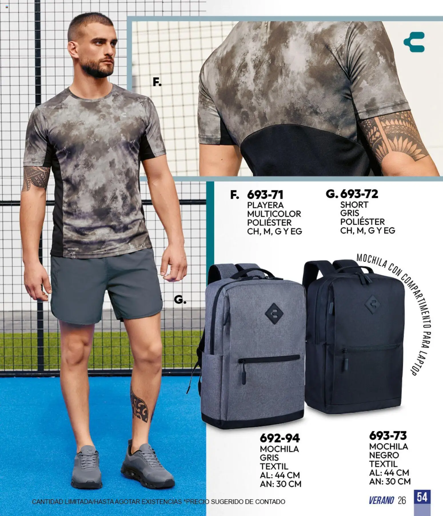 Vista previa las ofertas de la tienda Cklass - Cklass catálogo Sportbrands Verano Caballero desde el 05/03/2026 - Laptop, Mochila, Playera, Short
