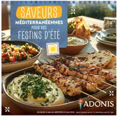 Un aperçu du dépliant Adonis circulaire - Saveurs Méditerranéennes du magasin Adonis est valide à partir 14 mai 2026