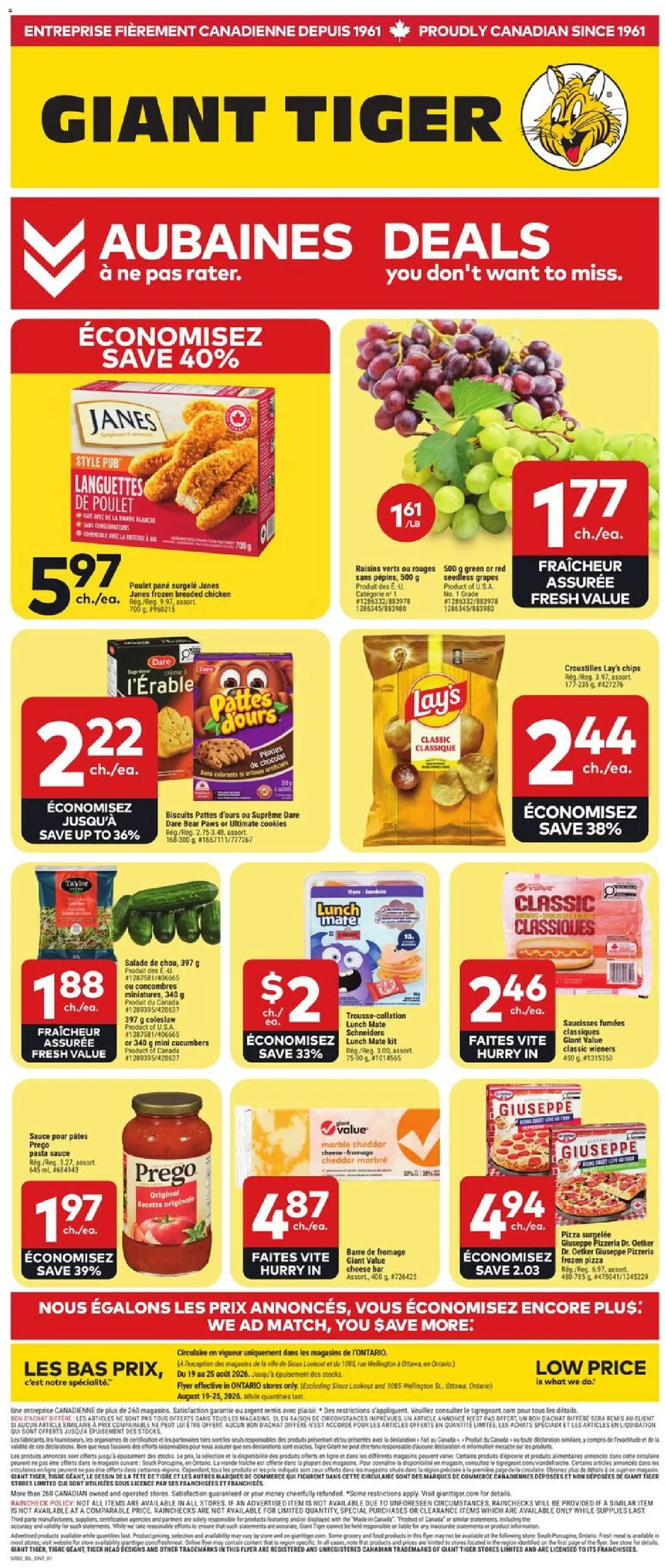 Preview of leaflet Giant Tiger Circulaire from shop Giant Tiger is valid from Aug 19, 2026