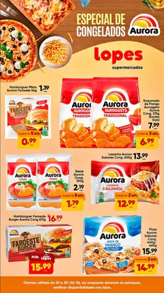 Pré-Visualização do folheto "Lopes Supermercados ofertas Aurora" da loja Lopes Supermercados válido a partir de 23/06/2026