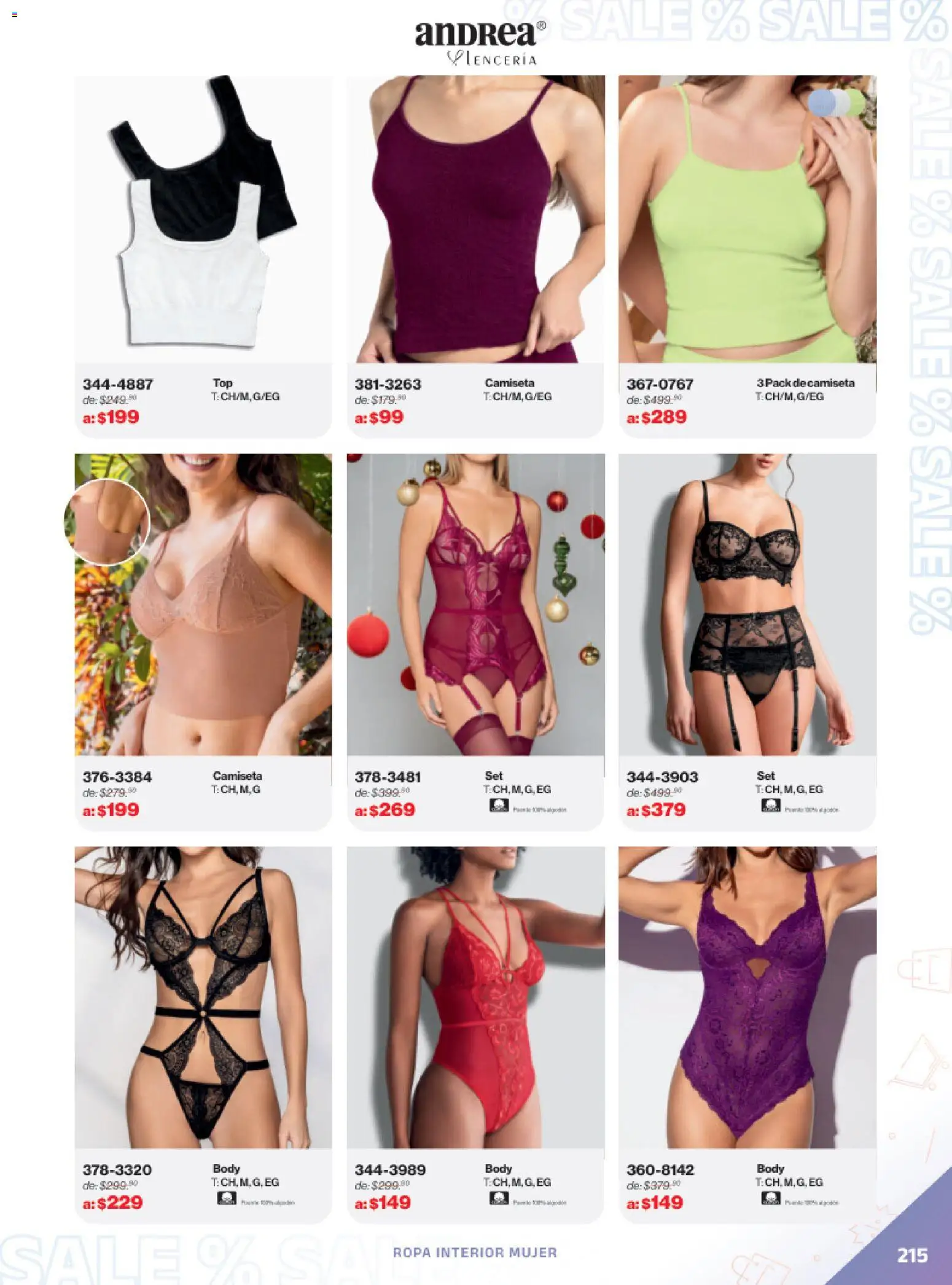 Vista previa las ofertas de la tienda Andrea - Catálogo Outlet desde el 21/12/2025 - Ropa, Body, Camiseta, Ropa interior