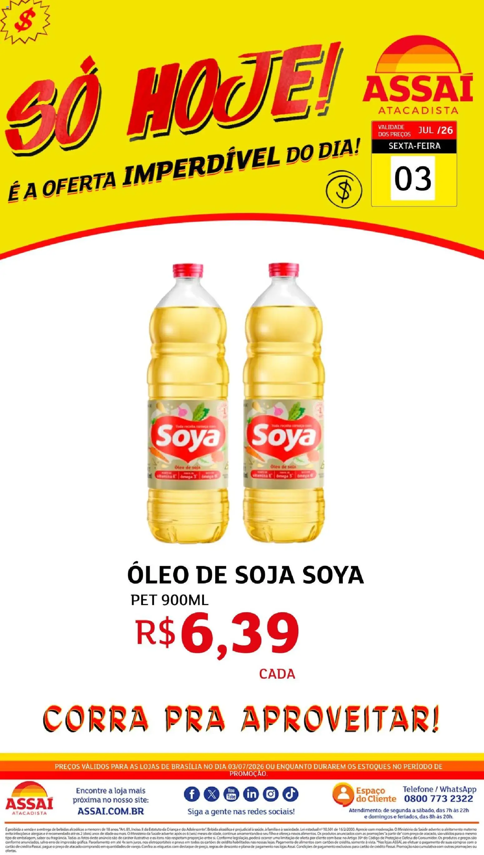 Pré-Visualização do folheto "Assaí Atacadista ofertas - DF" da loja Assaí Atacadista válido a partir de 03/07/2026
