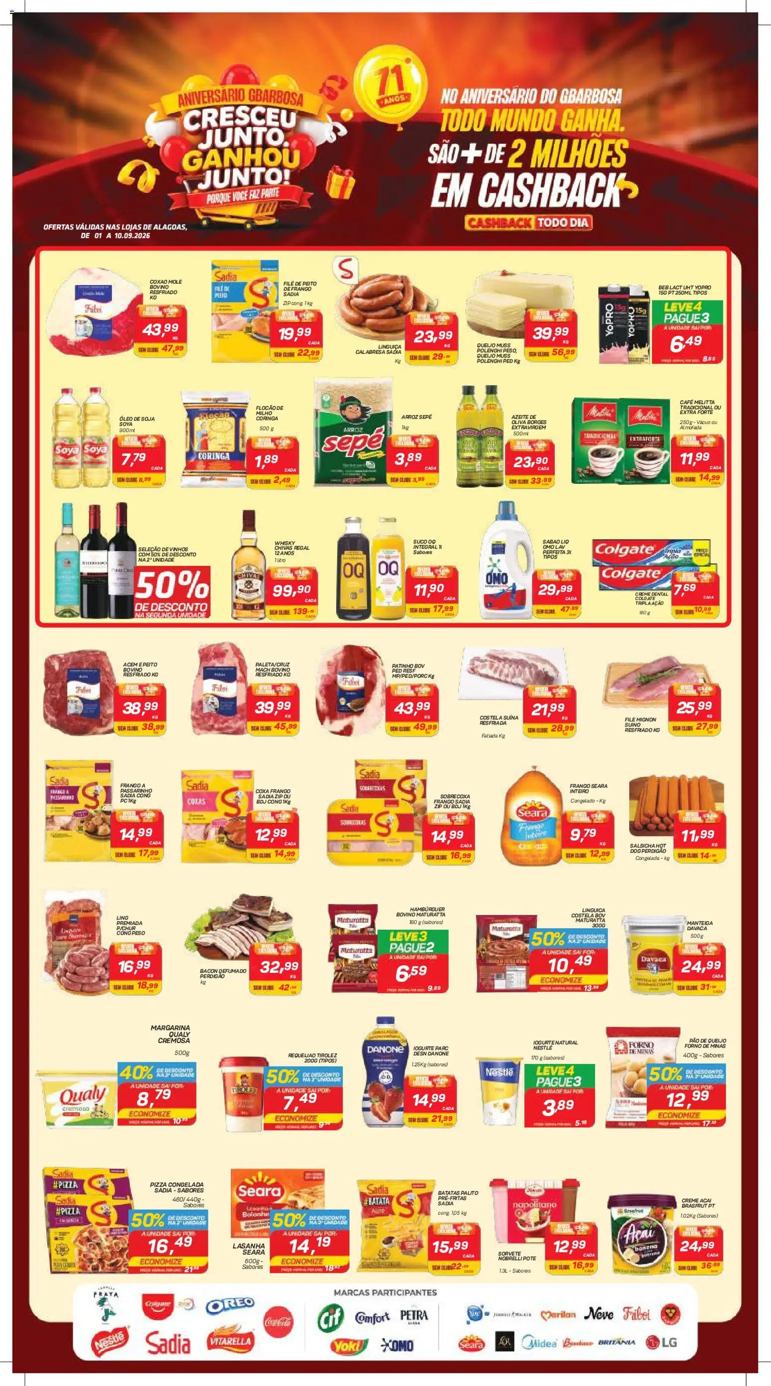 Pré-Visualização do folheto "Gbarbosa - Ofertas da semana" da loja Gbarbosa válido a partir de 01/09/2026 - Café, Lasanha, Arroz, Azeite, Suco, Forno, Creme dental, Coxão mole