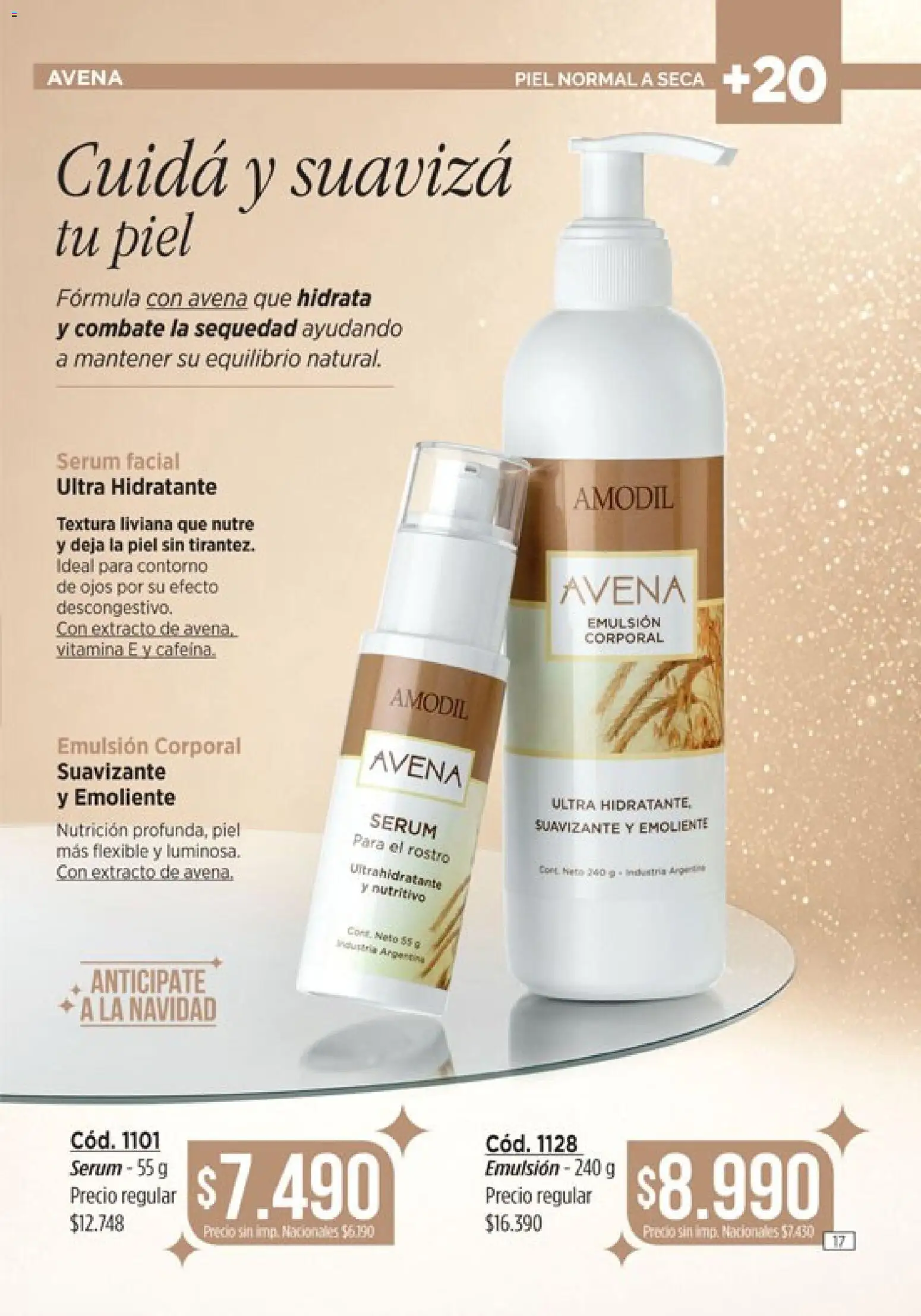 Vista previa del folleto de la tienda Amodil válido desde el 01/10/2026 - Avena, Serum, Contorno de ojos, Contorno, Suavizante, Flexible, Emulsión