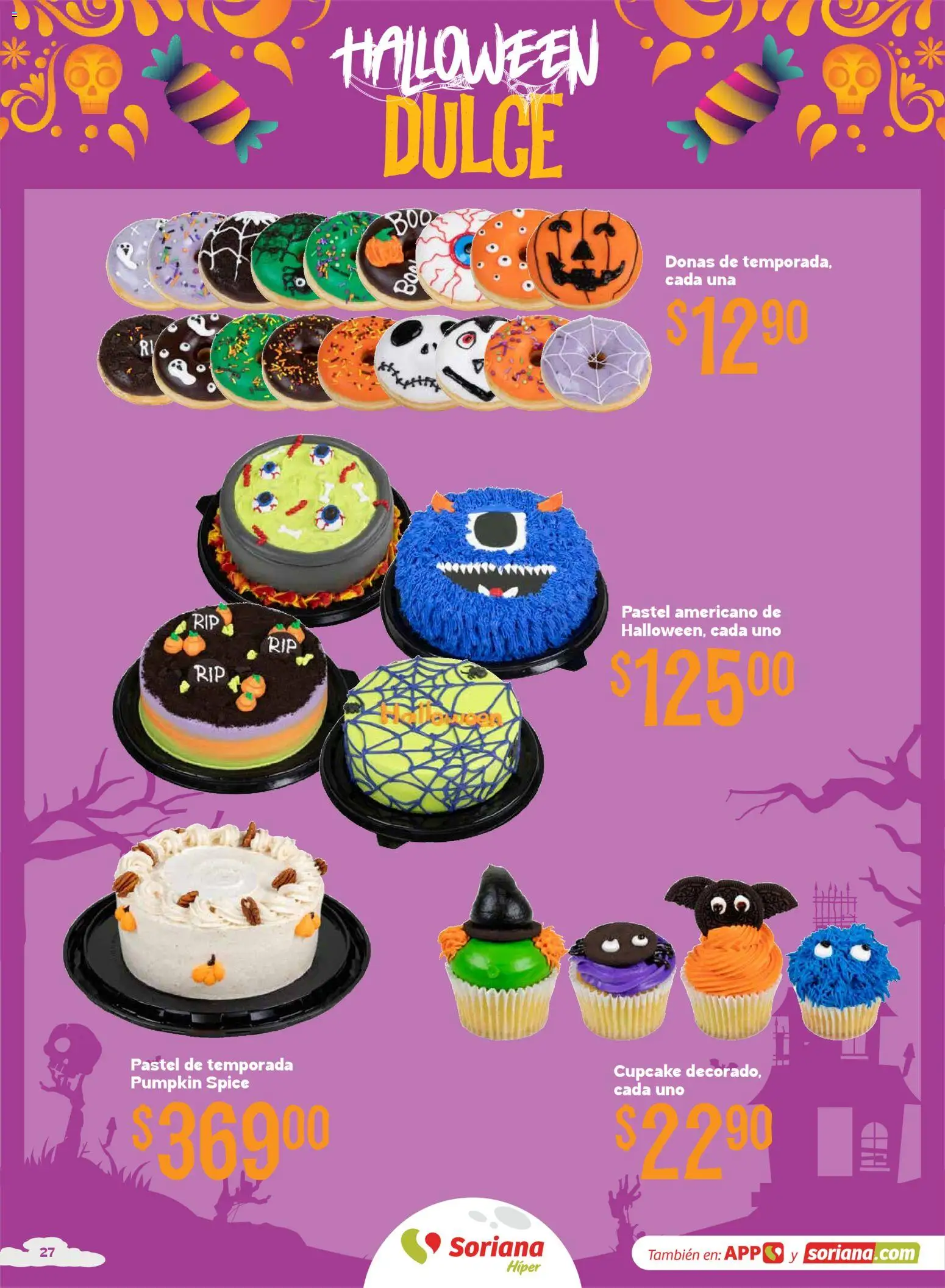Vista previa las ofertas de la tienda Soriana - Soriana Híper - Halloween y Día de muertos desde el 01/10/2026 - Pastel, Dulce
