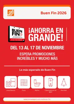 Vista previa las ofertas de la tienda Home Depot - Home Depot Buen Fin aviso desde el 13/10/2026 