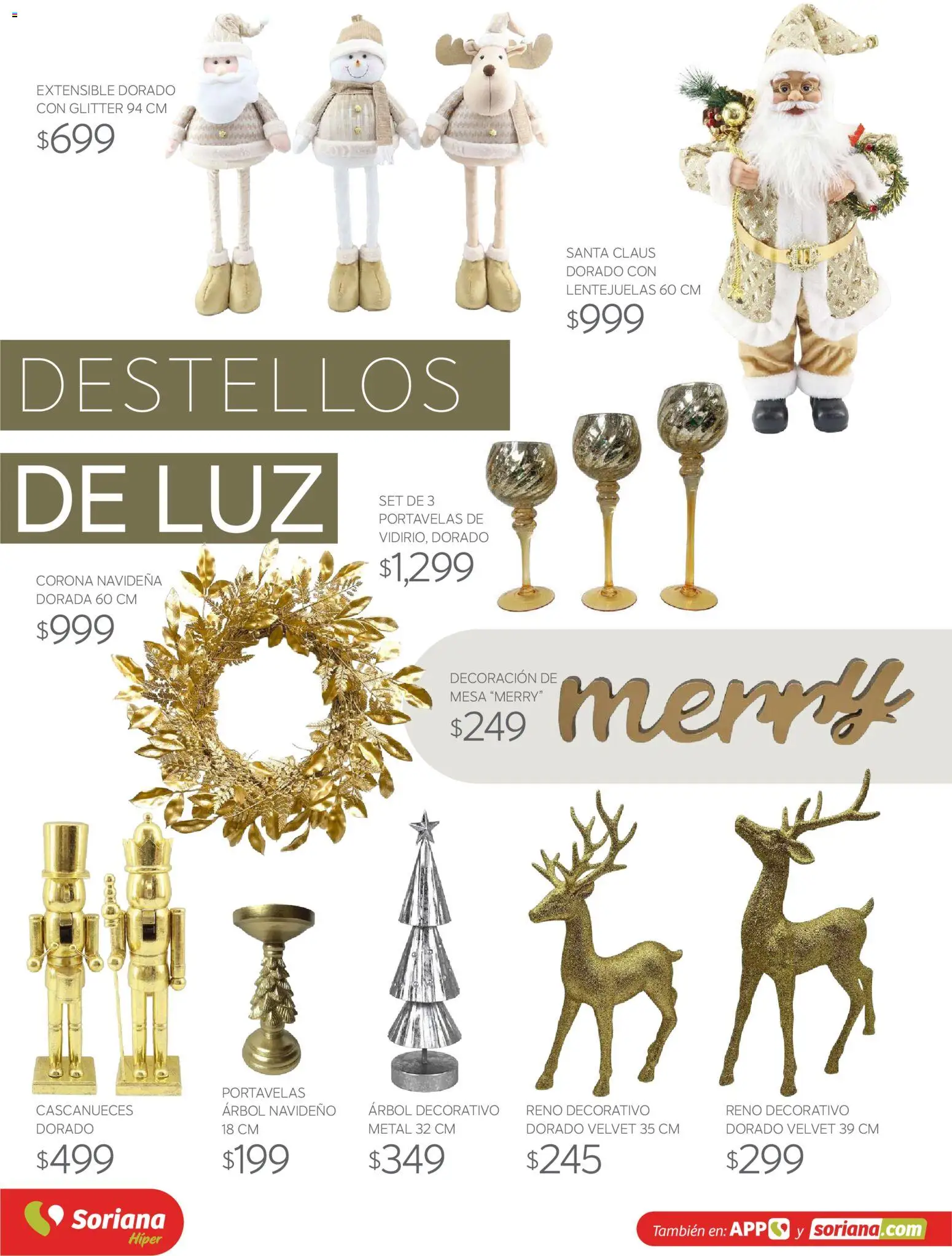 Vista previa las ofertas de la tienda Soriana - Soriana Híper - Decoracion Navideña desde el 30/09/2026 - Mesa, Decoración, Glitter, Lentejuelas