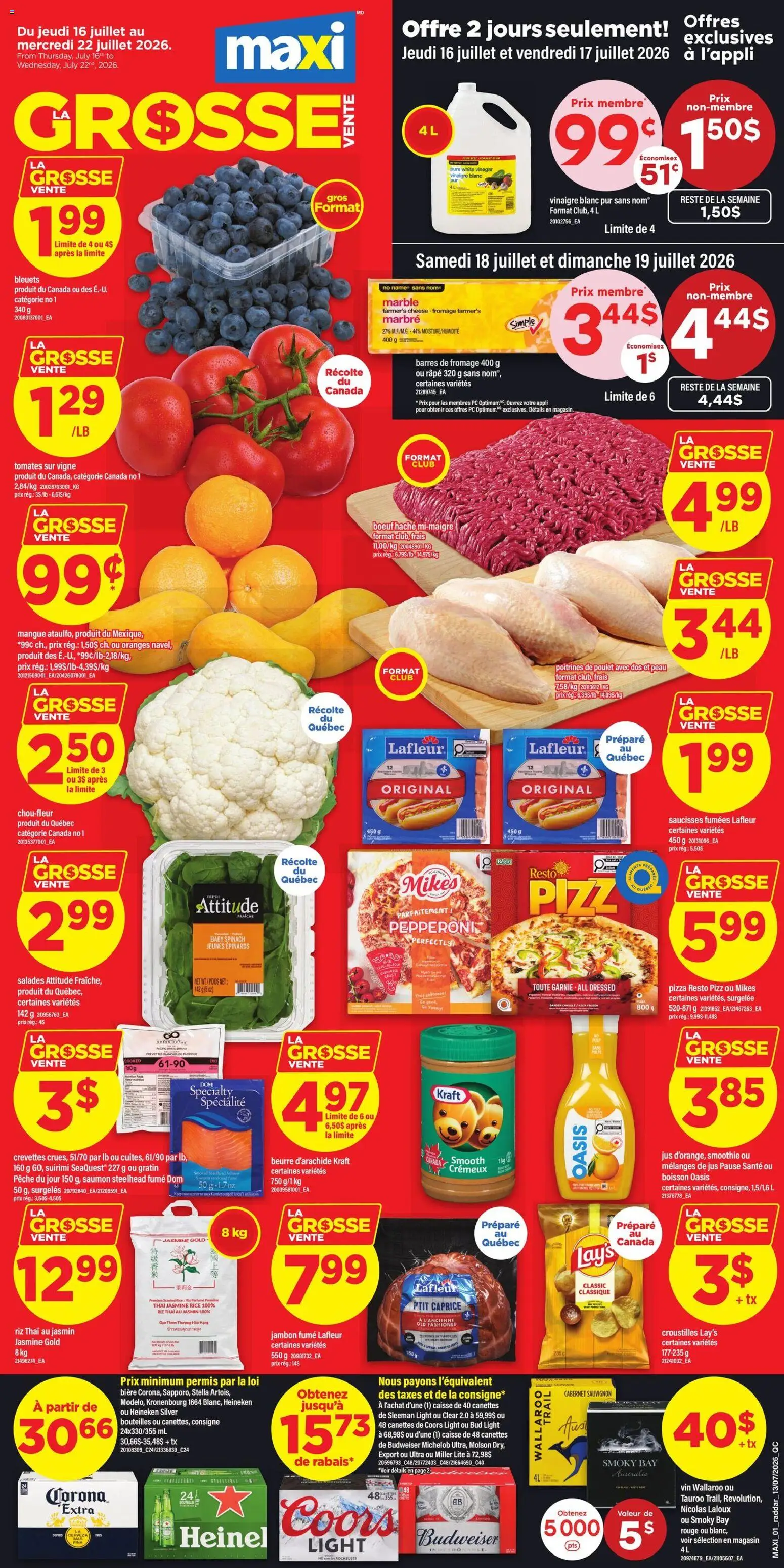 Preview of leaflet Maxi weekly flyer / circulaire from shop Maxi is valid from Jul 16, 2026