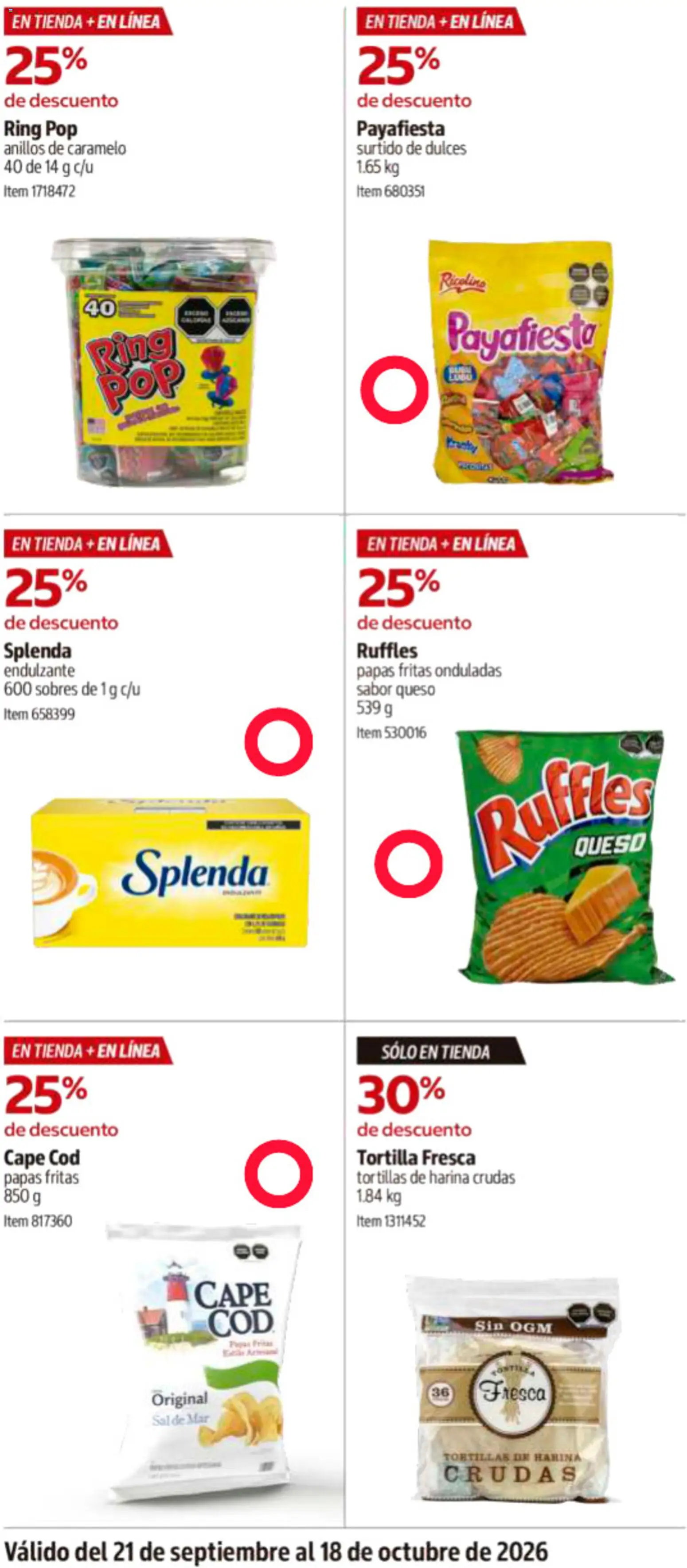 Vista previa las ofertas de la tienda Costco - Costco catálogo desde el 21/09/2026 - Papas, Dulces, Queso, Sal, Tortillas, Harina, Papas fritas