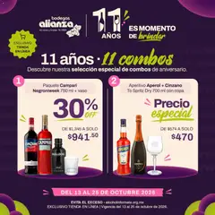 Vista previa las ofertas de la tienda Bodegas Alianza - Bodegas Alianza catálogo 11 años 11 combos desde el 13/10/2026 