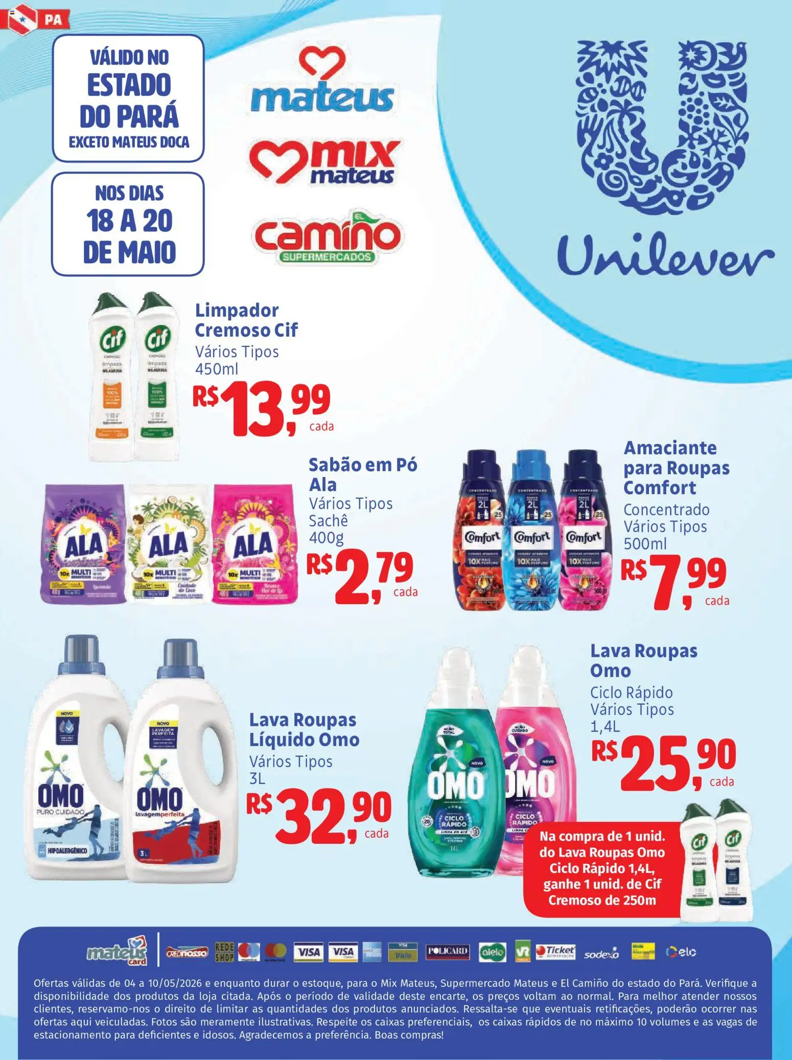 Pré-Visualização do folheto "Mateus ofertas Exclusivo Unilever" da loja Mateus válido a partir de 18/05/2026