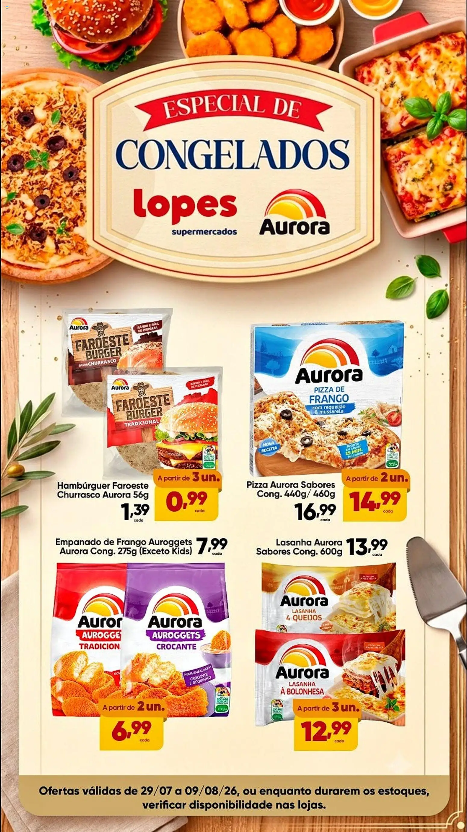Pré-Visualização do folheto "Lopes Supermercados ofertas Aurora" da loja Lopes Supermercados válido a partir de 29/07/2026