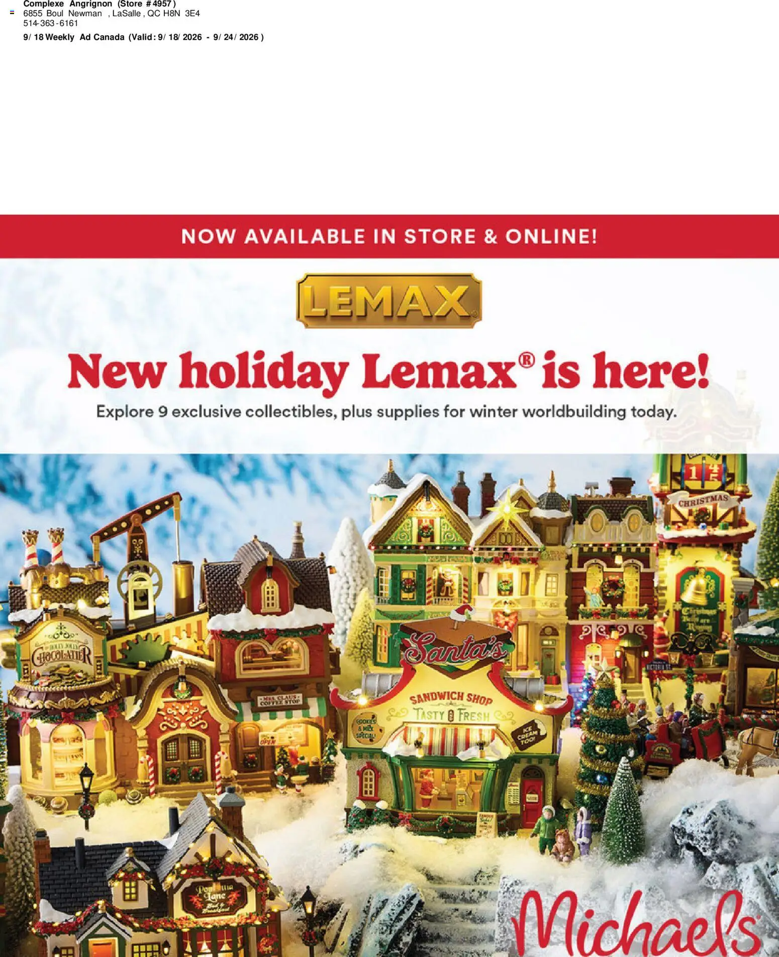 Preview of leaflet Michaels weekly flyer / circulaire from shop Michaels is valid from Sep 18, 2026