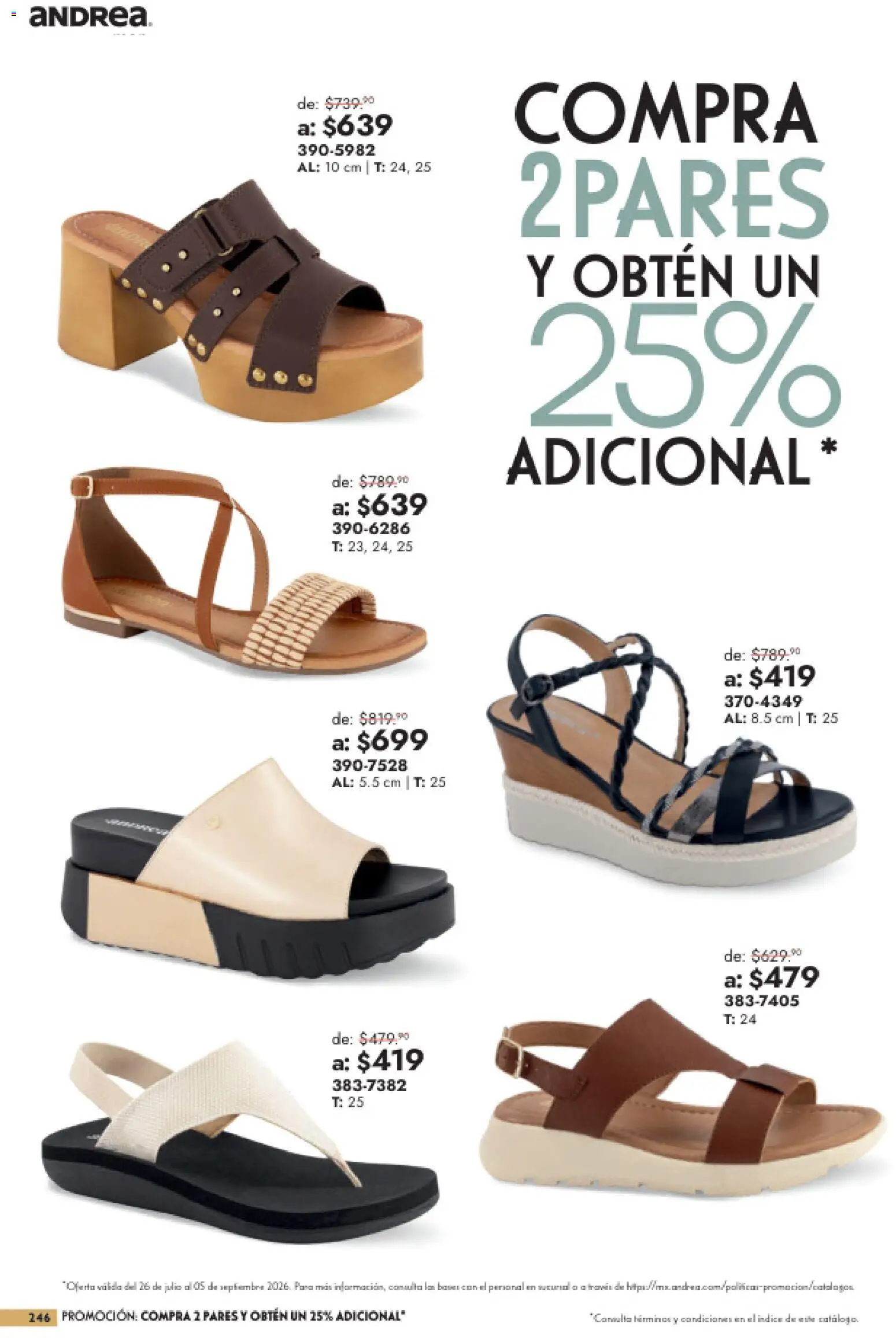 Vista previa las ofertas de la tienda Andrea - Andrea catálogo Outlet desde el 26/07/2026 