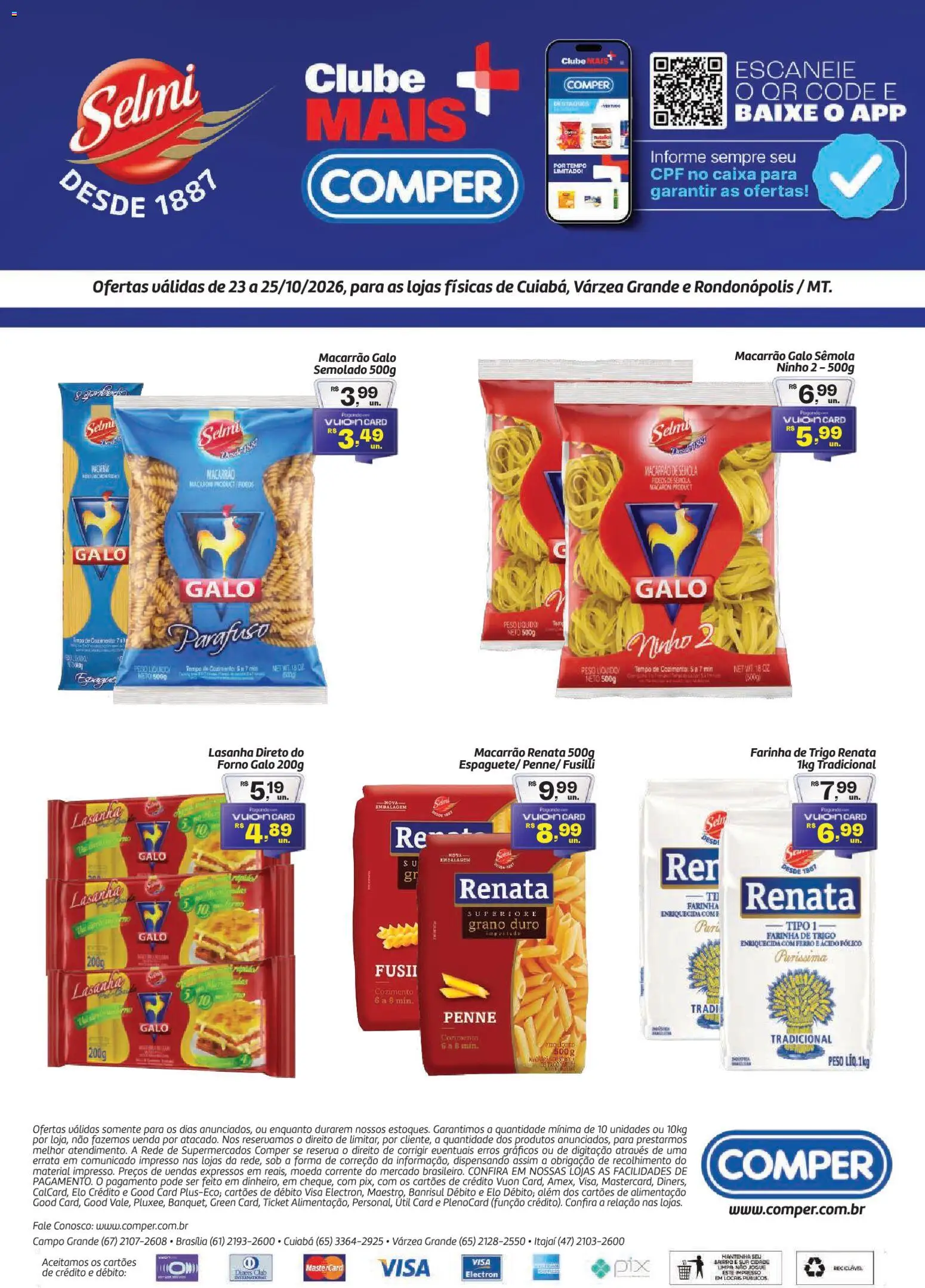 Pré-Visualização do folheto "Comper ofertas Selmi" da loja Comper válido a partir de 23/10/2026