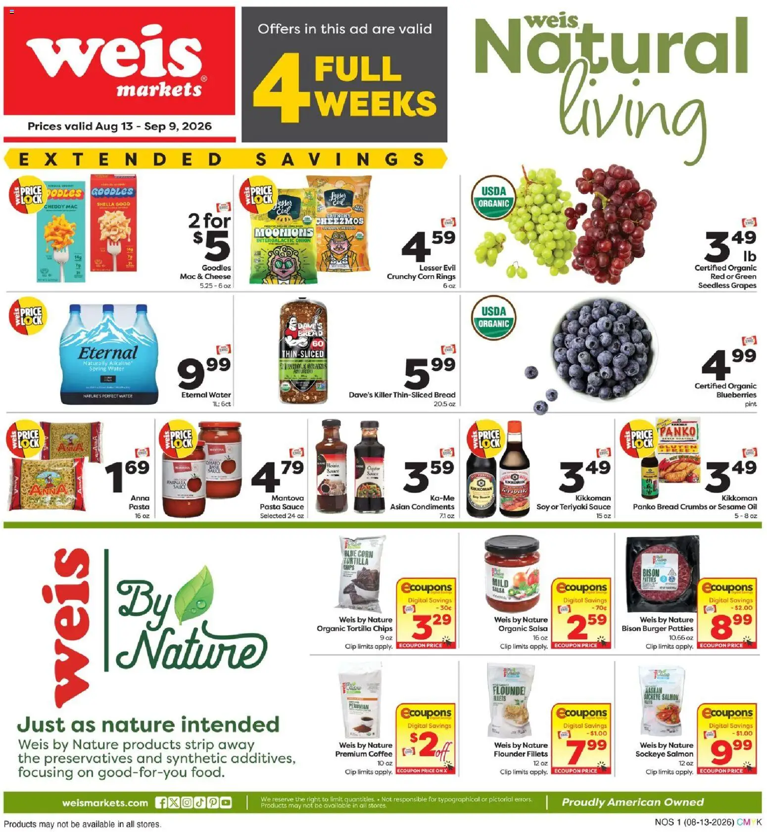 Ad Preview of Weis Weis Natural & Living from 08/13/2026