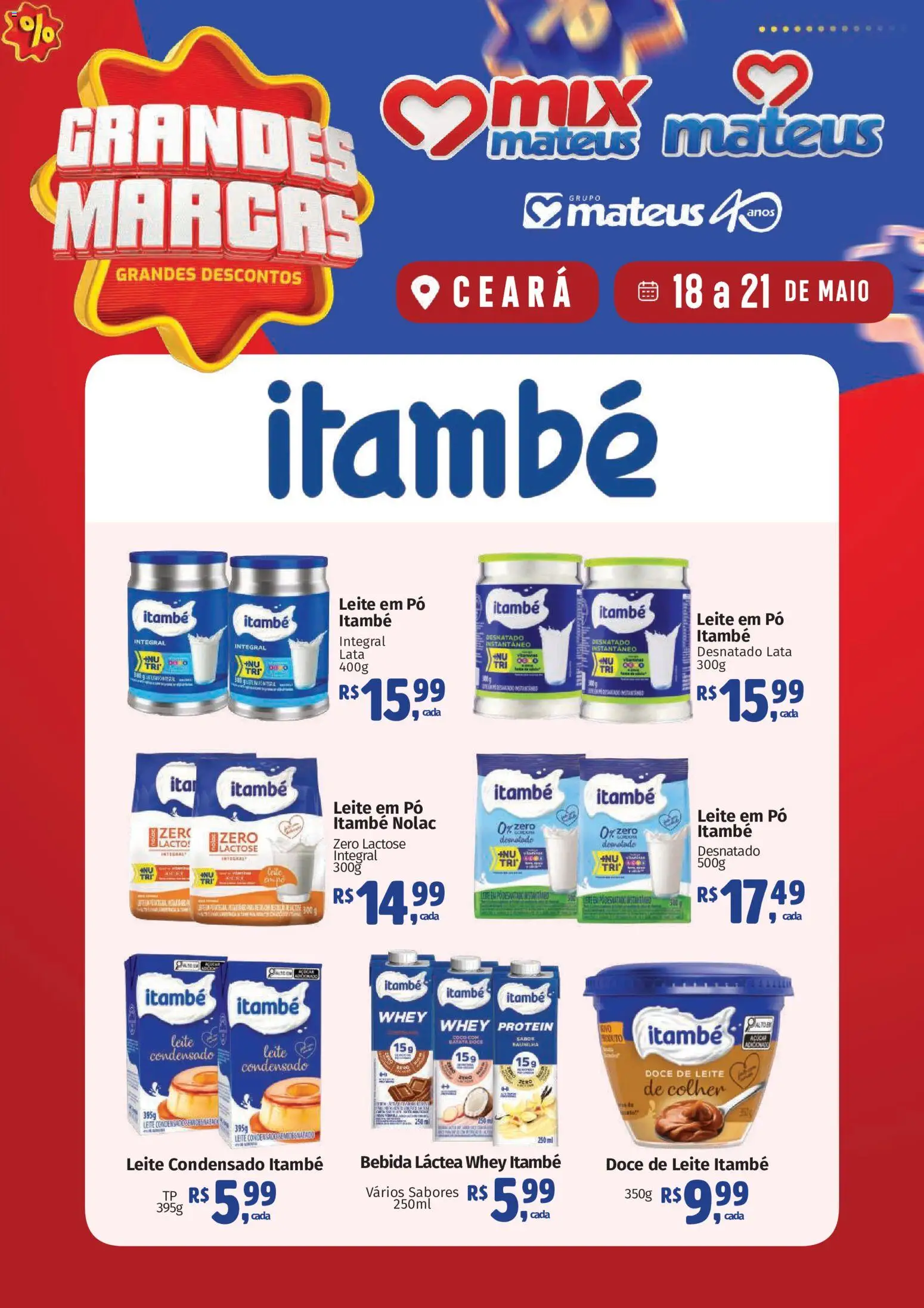 Pré-Visualização do folheto "Mateus ofertas Grandes Marcas" da loja Mateus válido a partir de 18/05/2026