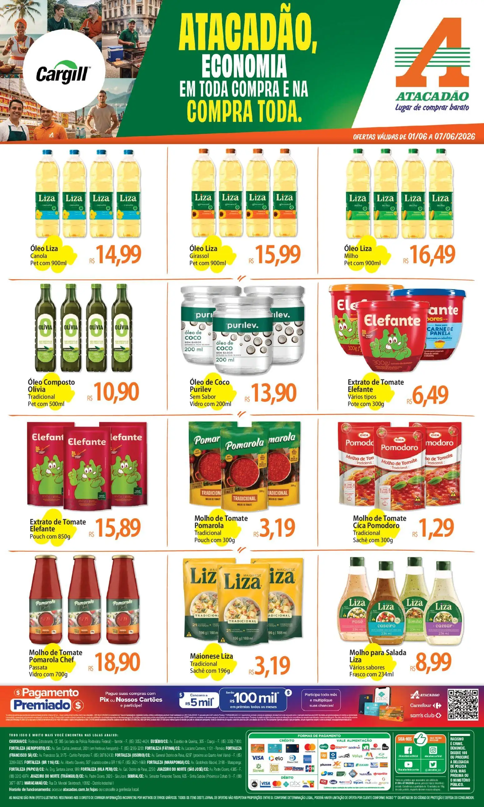 Pré-Visualização do folheto "Atacadão ofertas - CE" da loja Atacadão válido a partir de 01/06/2026 - Coco, Tv, Óleo, Tomate, Maionese, Panela, Salada, Molho para salada