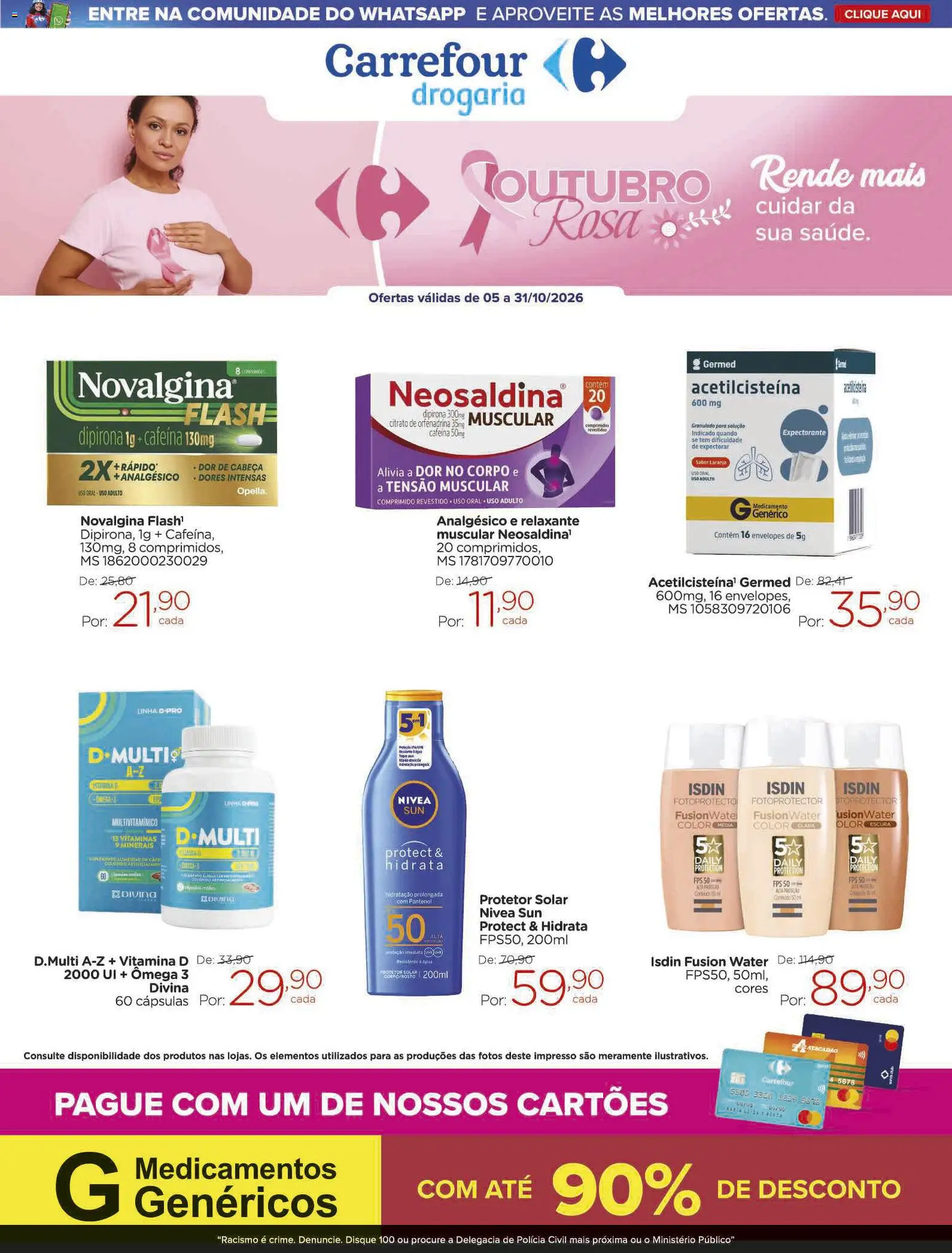 Pré-Visualização do folheto "Carrefour ofertas Drogaria" da loja Carrefour válido a partir de 05/10/2026