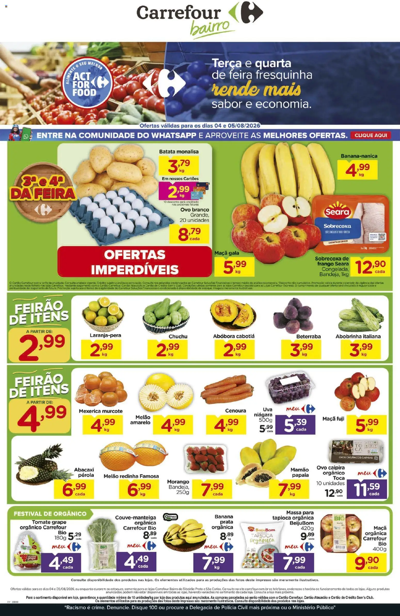 Pré-Visualização do folheto "Carrefour Bairro ofertas Feira" da loja Carrefour Bairro válido a partir de 04/08/2026