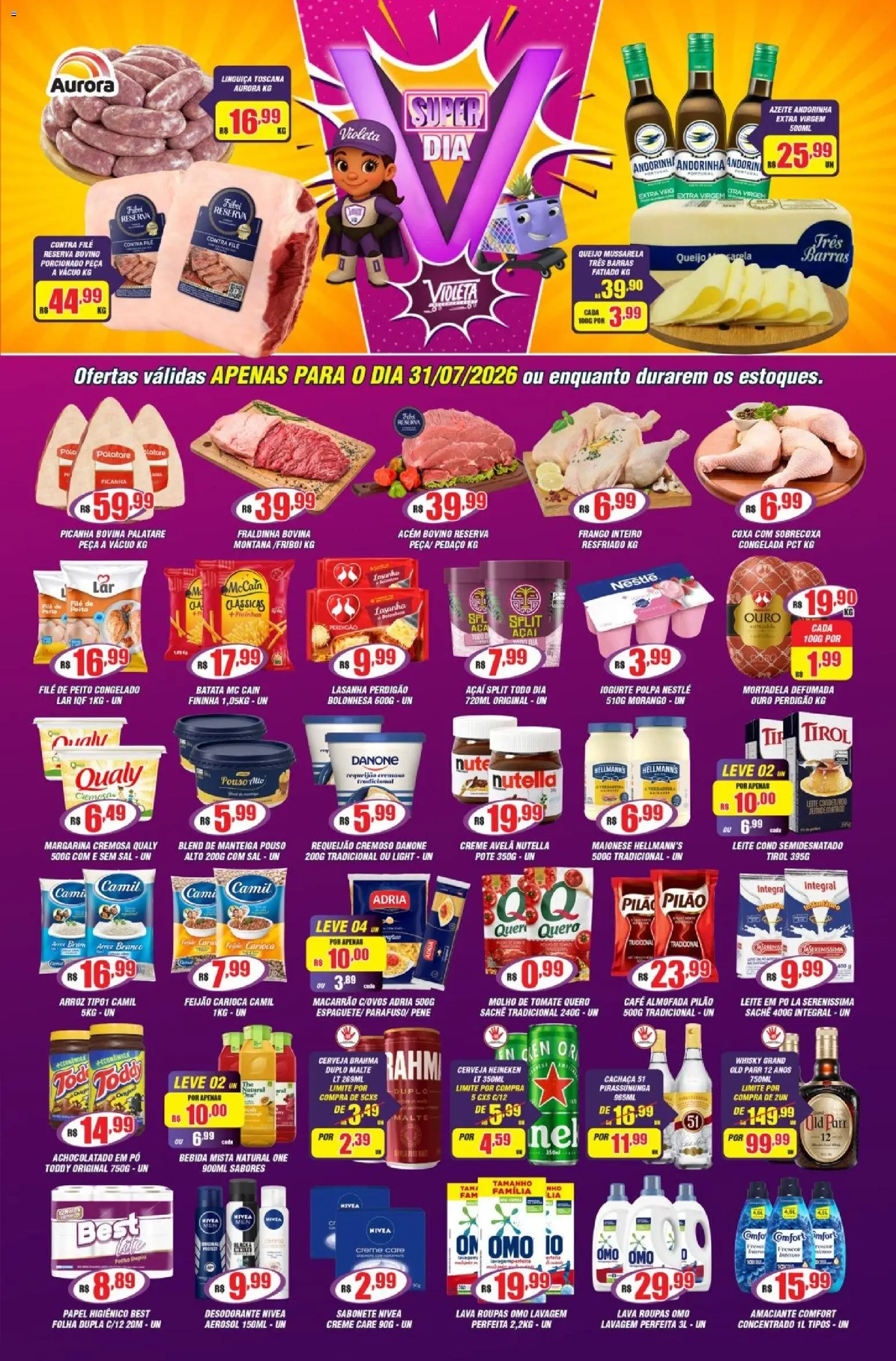 Pré-Visualização do folheto "Violeta Supermercados - Ofertas da semana" da loja Violeta Supermercados válido a partir de 31/07/2026