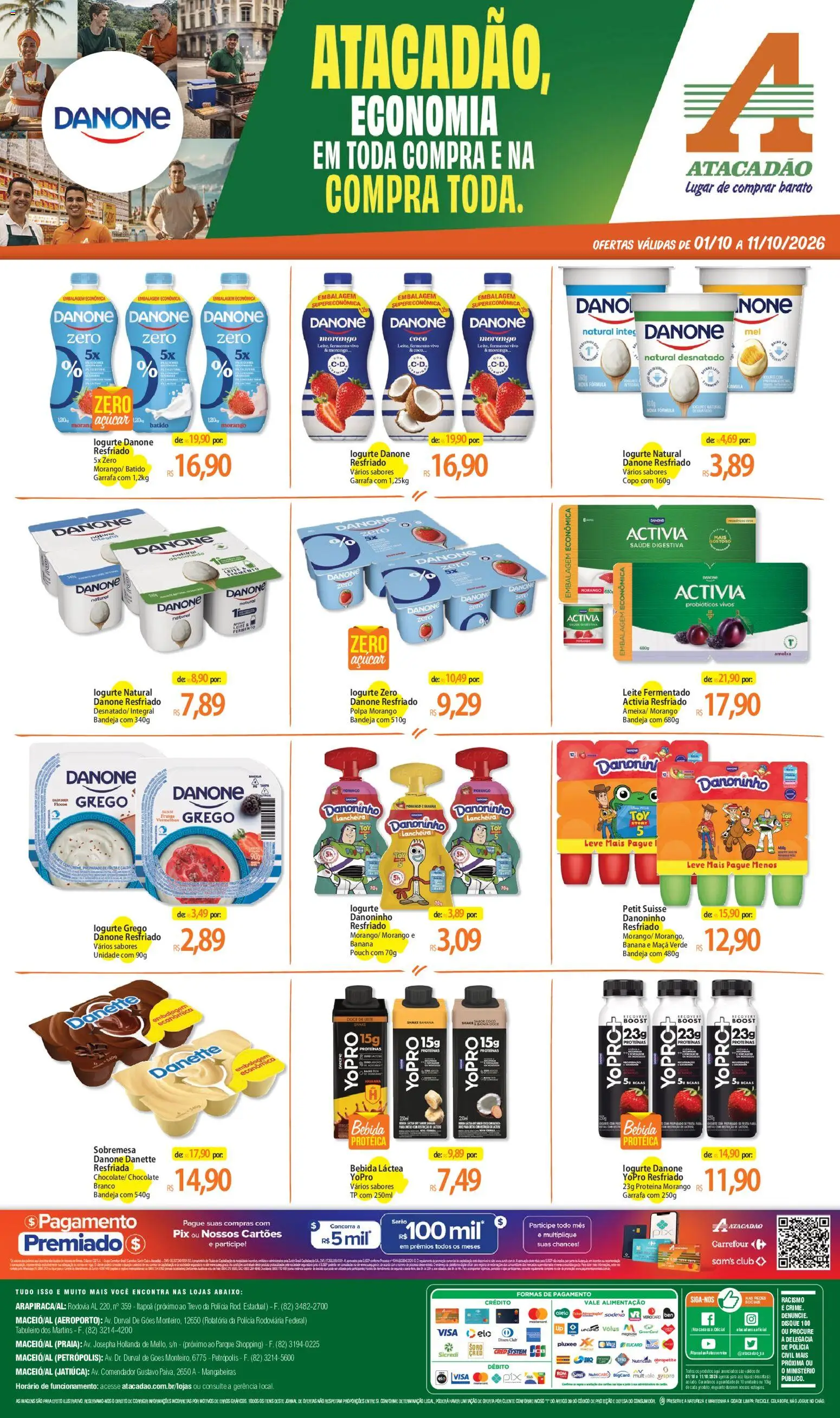 Pré-Visualização do folheto "Atacadão ofertas - AL" da loja Atacadão válido a partir de 01/10/2026 - Coco, Probióticos, Moranga, Sobremesa, Bebida, Ameixa, Açúcar, Flocos