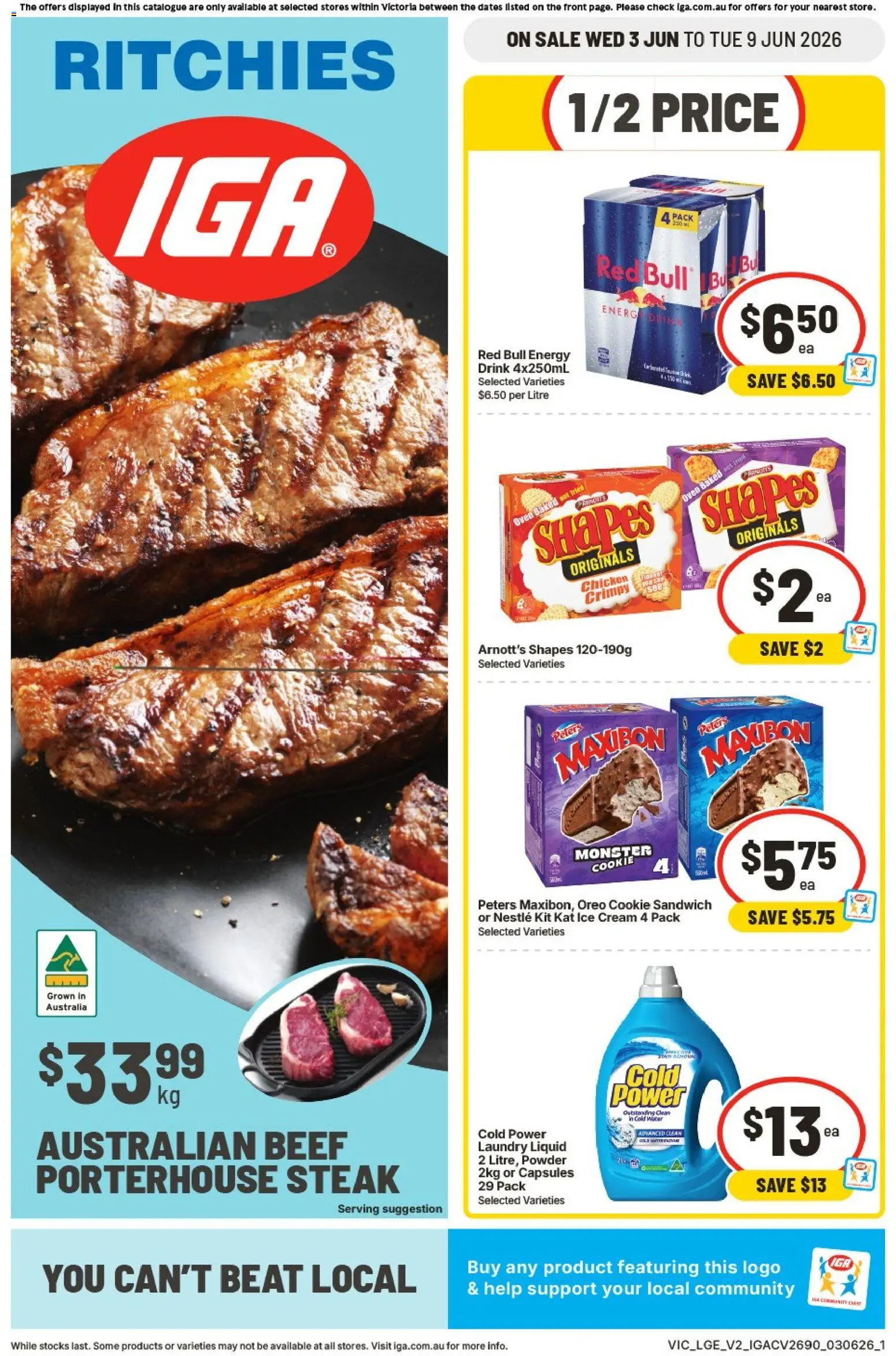 Preview of catalogue Ritchies catalogue from shop Ritchies valid 03/06/2026 - Energy drink, Chicken, Beef, Cream, Oreo, Red Bull, Laundry, Oven