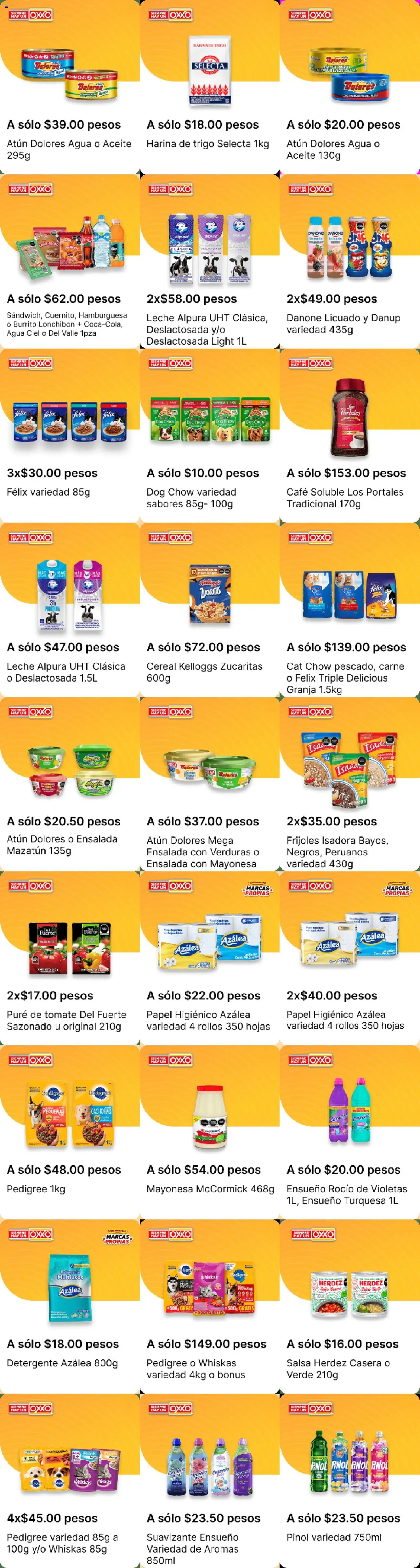 Vista previa las ofertas de la tienda OXXO - OXXO folleto desde el 24/09/2026 - Hamburguesa, Agua, Proteína, Verduras, Frijoles, Papel higiénico, Mayonesa, Pure de Tomate