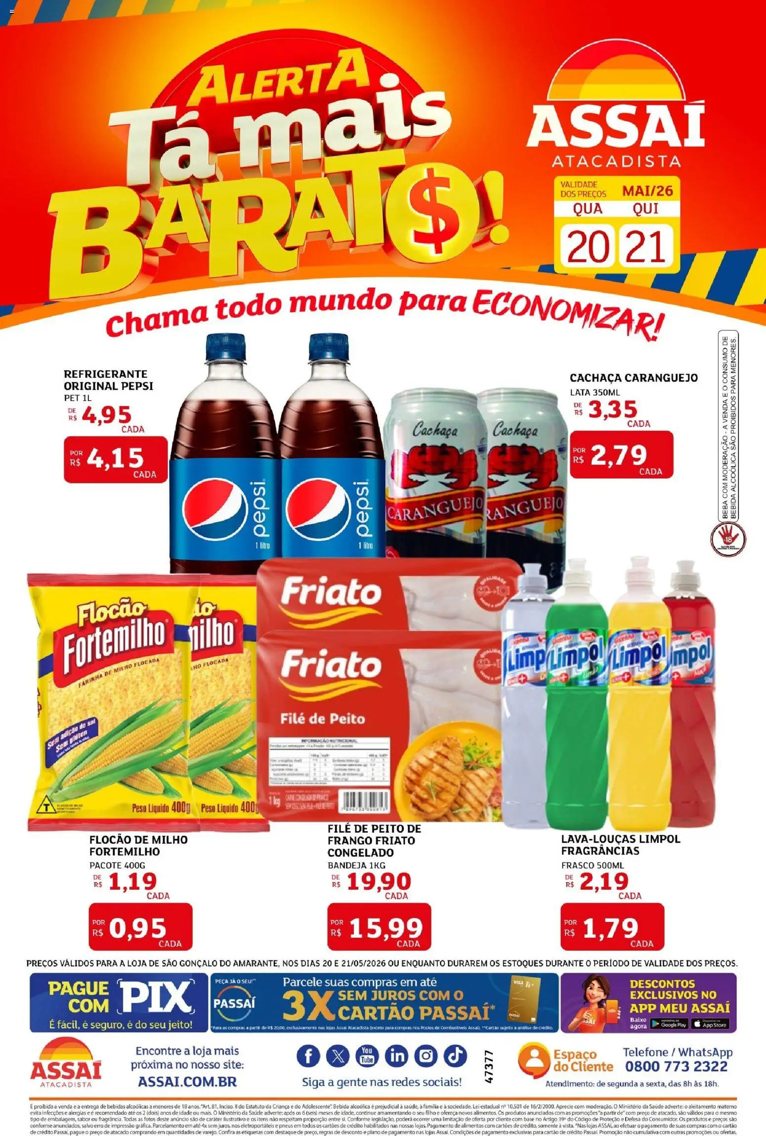 Pré-Visualização do folheto "Assaí Atacadista ofertas - RN" da loja Assaí Atacadista válido a partir de 20/05/2026