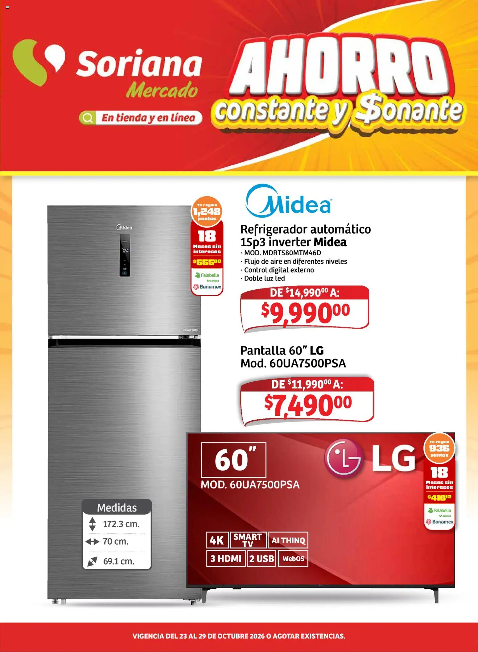 Vista previa las ofertas de la tienda Soriana - Soriana folleto Ahorro constante y sonante desde el 23/10/2026 