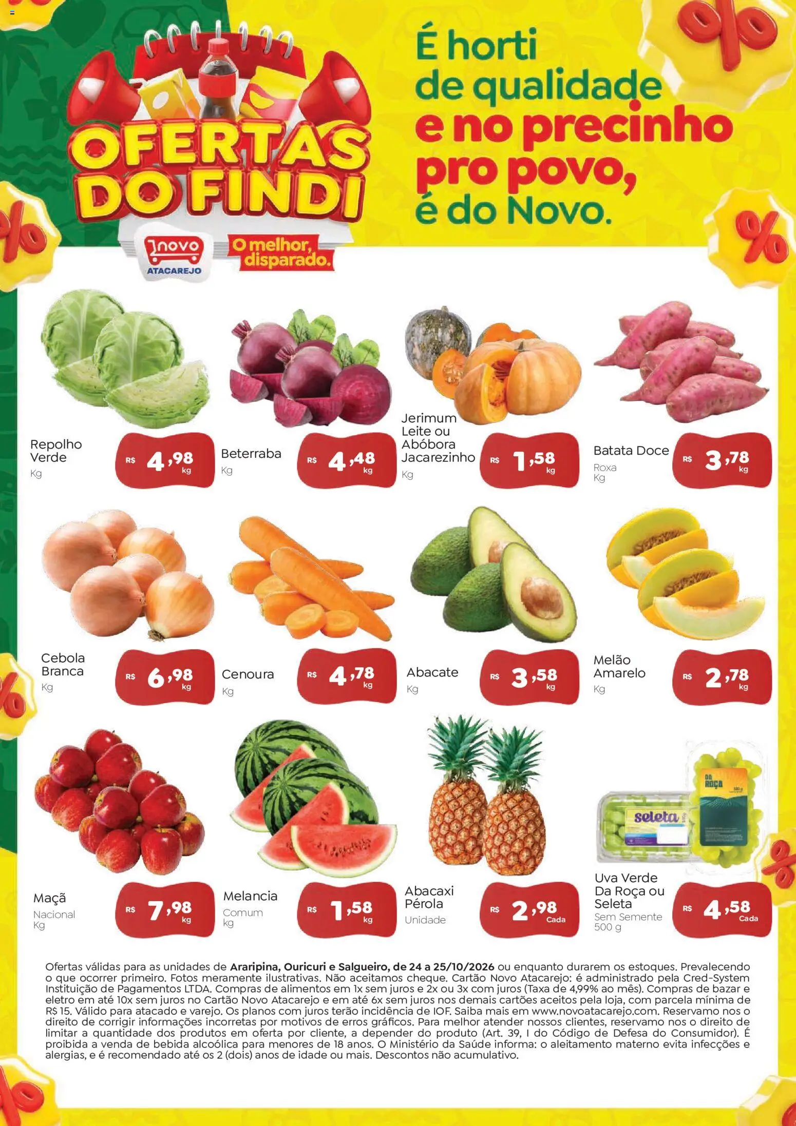 Pré-Visualização do folheto "Novo Atacarejo ofertas FDS" da loja Novo Atacarejo válido a partir de 24/10/2026