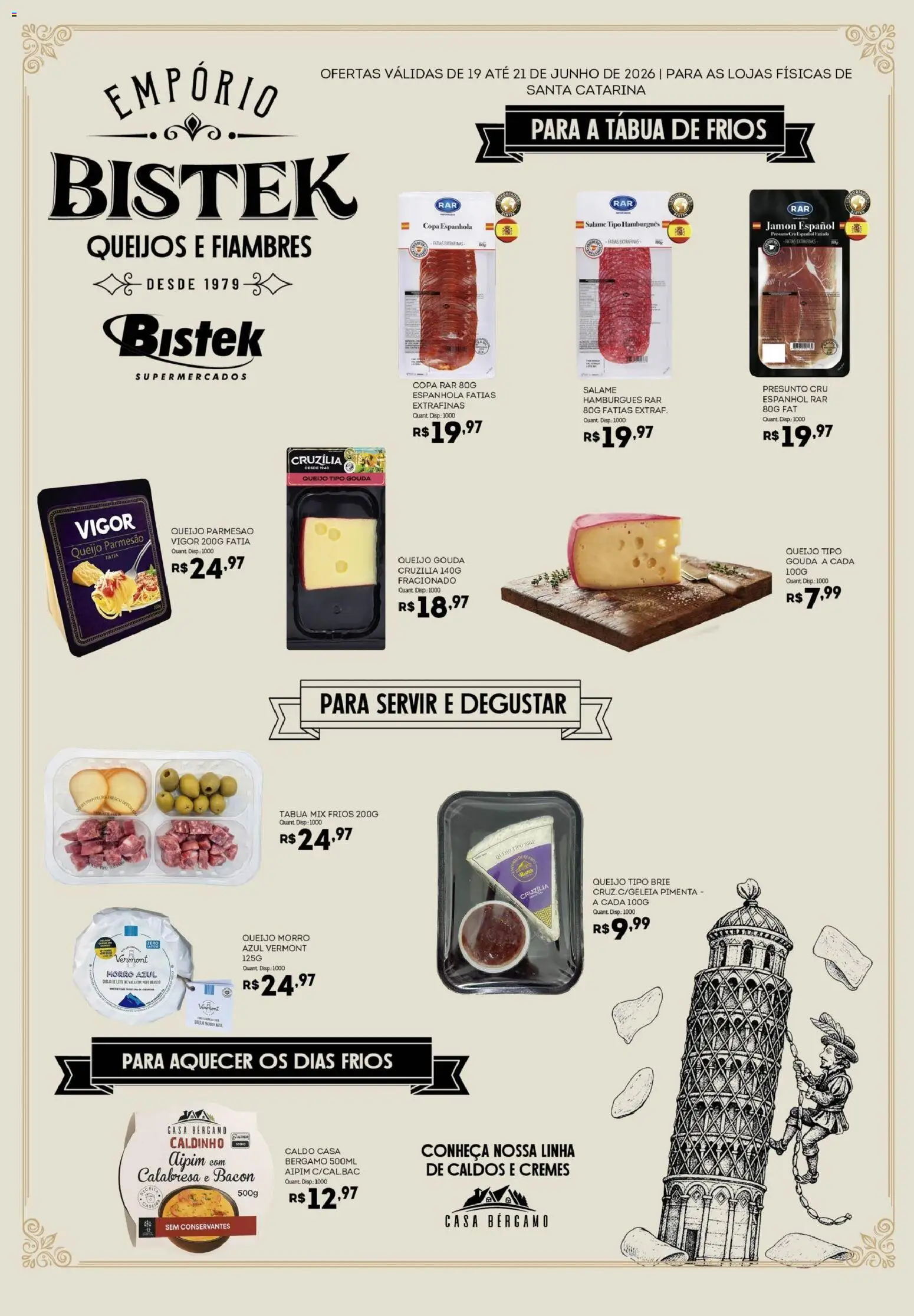 Pré-Visualização do folheto "Bistek Supermercados ofertas Empório" da loja Bistek Supermercados válido a partir de 19/06/2026