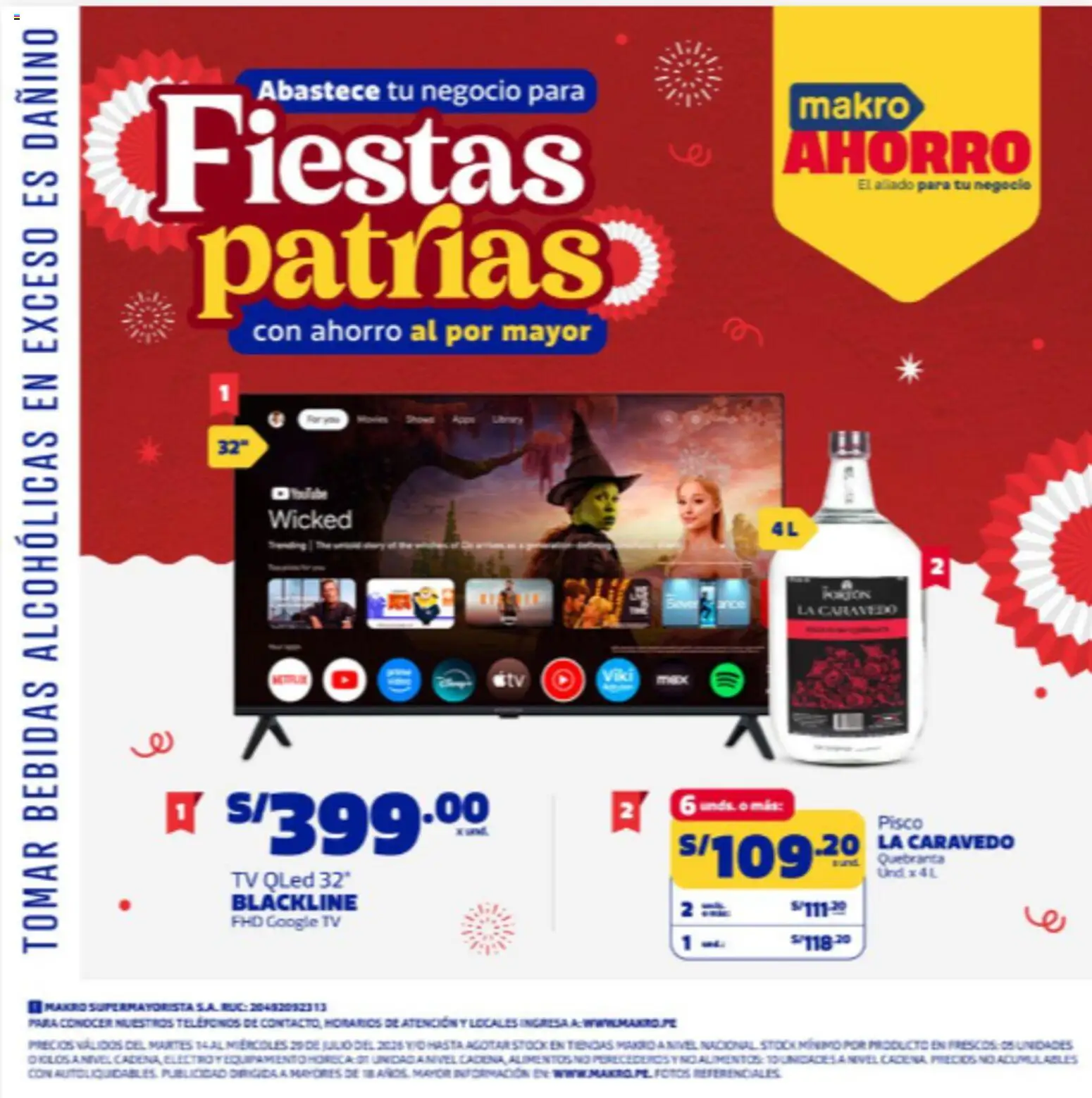 Vista previa de Catálogo Makro - Esp Fiestas Patrias VIG de la tienda Makro válido desde 14/07/2026 - Bebidas