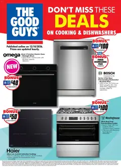 Preview of catalogue The Good Guys Deals on cooking dishwashers from shop The Good Guys valid 12/10/2026