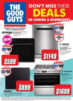 Preview of catalogue The Good Guys Deals on cooking dishwashers from shop The Good Guys valid 12/10/2026