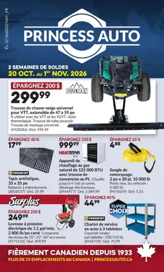 Preview of leaflet Princess Auto circulaire - 2 Semaines de Soldes ! from shop Princess Auto is valid from Oct 20, 2026