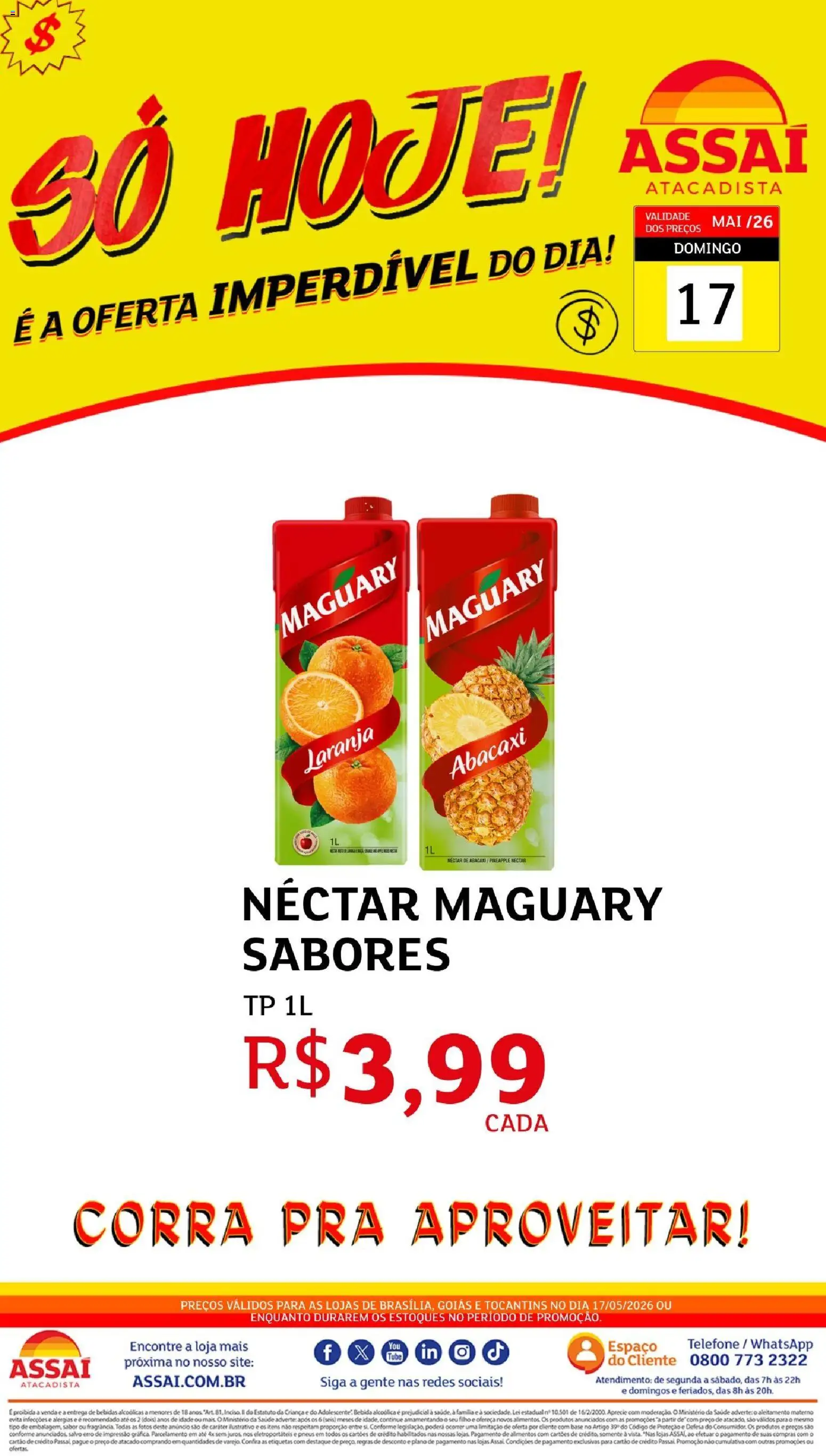 Pré-Visualização do folheto "Assaí Atacadista ofertas - DF" da loja Assaí Atacadista válido a partir de 17/05/2026