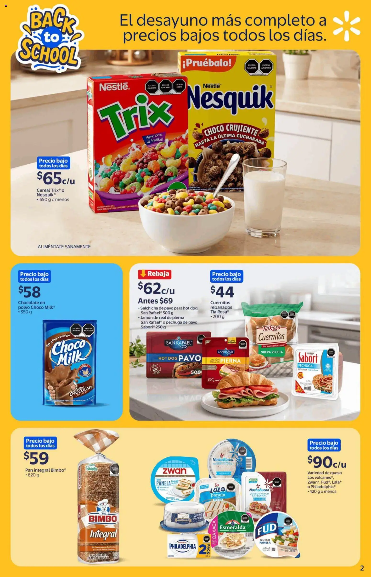 Vista previa las ofertas de la tienda Walmart Express - Walmart Express folleto Back to School desde el 13/08/2026 - Chocolate, Pan, Queso Philadelphia, Queso, Pavo, Jamón, Salchicha, Polvo