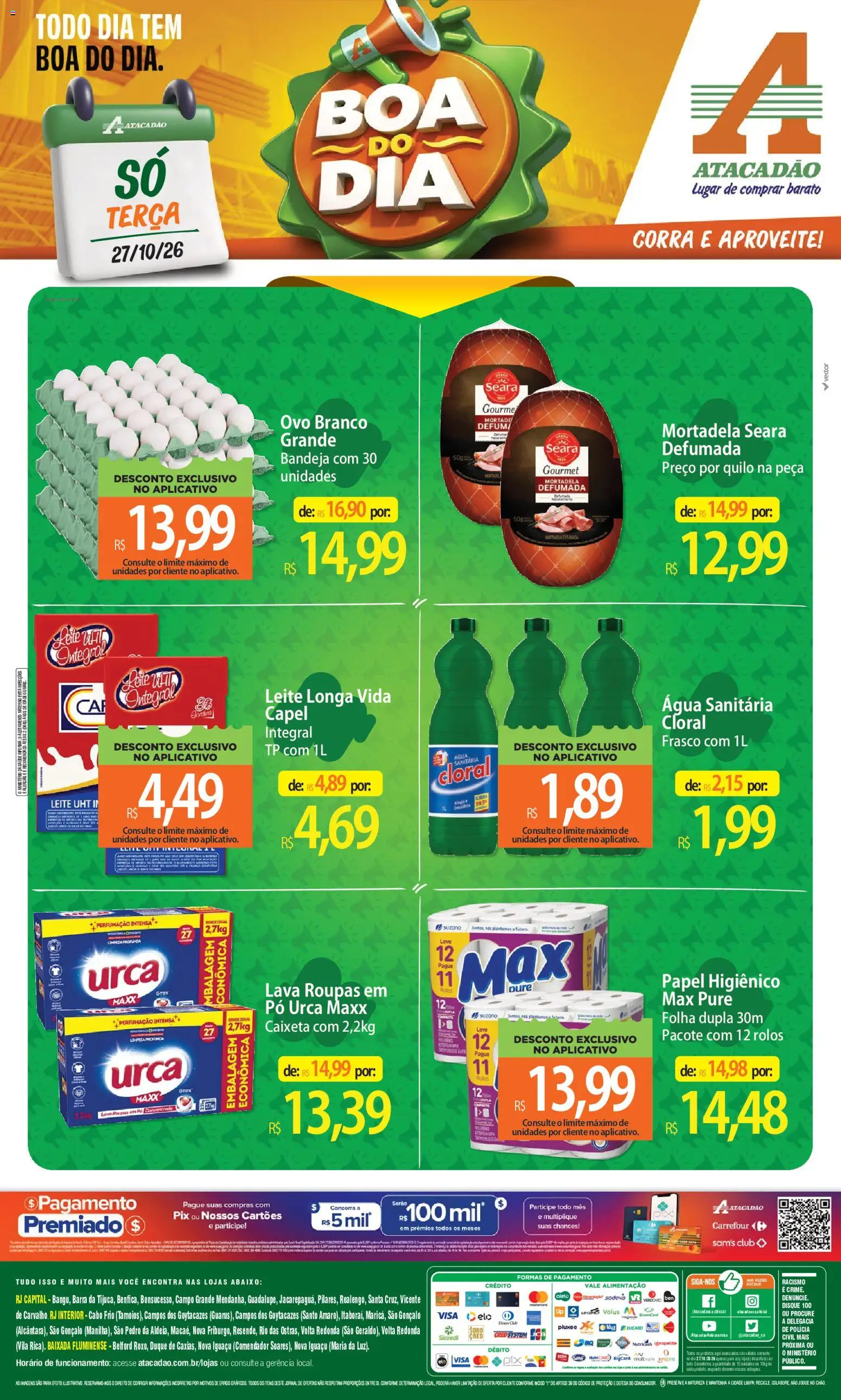 Pré-Visualização do folheto "Atacadão ofertas - RJ" da loja Atacadão válido a partir de 27/10/2026