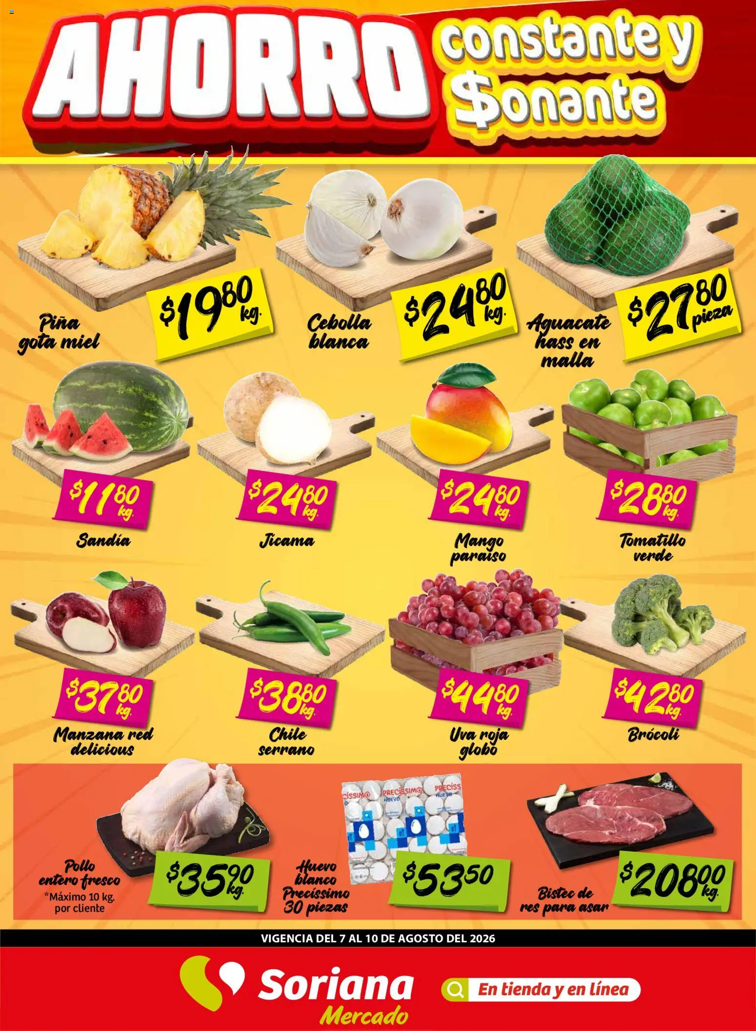Vista previa las ofertas de la tienda Soriana - Soriana Fin de Semana Mercado: Nuevo León desde el 07/08/2026 