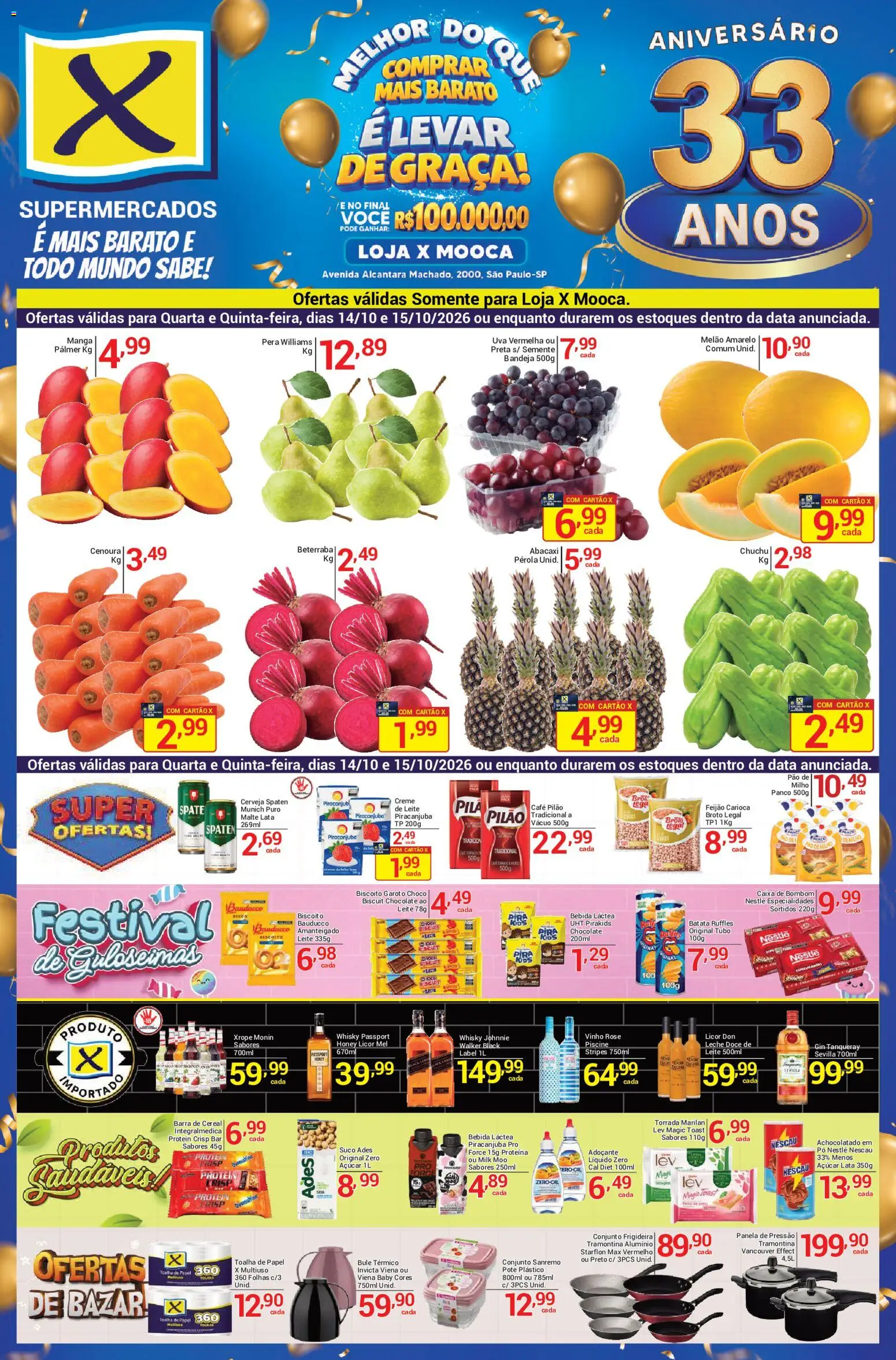 Pré-Visualização do folheto "X Supermercados ofertas Mooca" da loja X Supermercados válido a partir de 14/10/2026