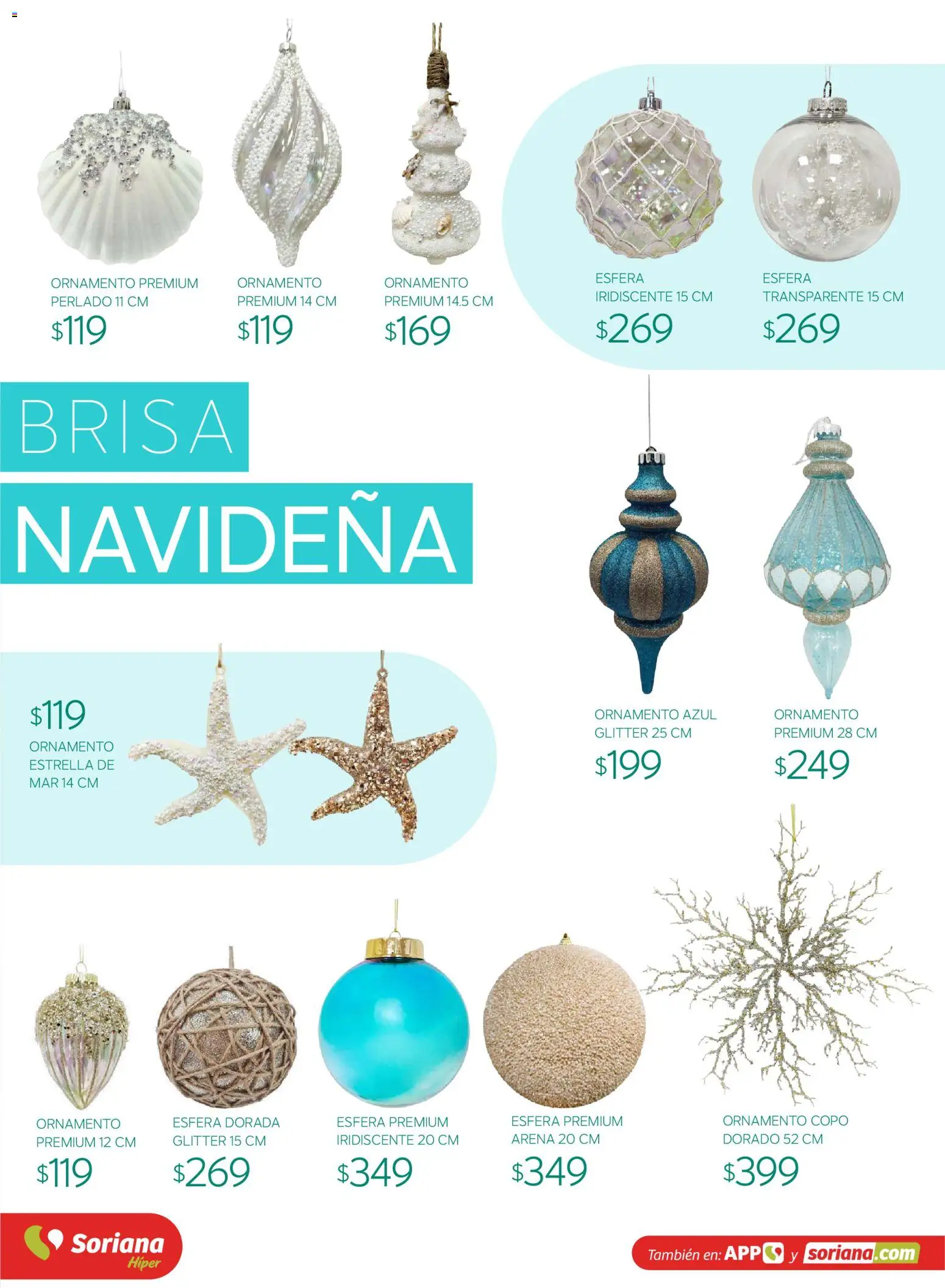 Vista previa las ofertas de la tienda Soriana - Soriana Híper - Decoracion Navideña desde el 30/09/2026 - Glitter