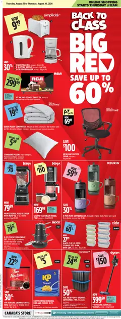 Un aperçu du dépliant Canadian Tire flyer - Back To Class Big Red du magasin Canadian Tire est valide à partir 13 août 2026
