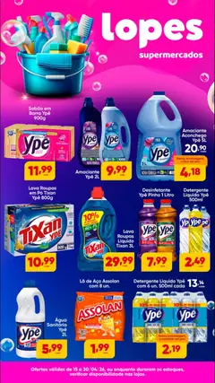 Pré-Visualização do folheto "Lopes Supermercados ofertas Ypê" da loja Lopes Supermercados válido a partir de 15/04/2026