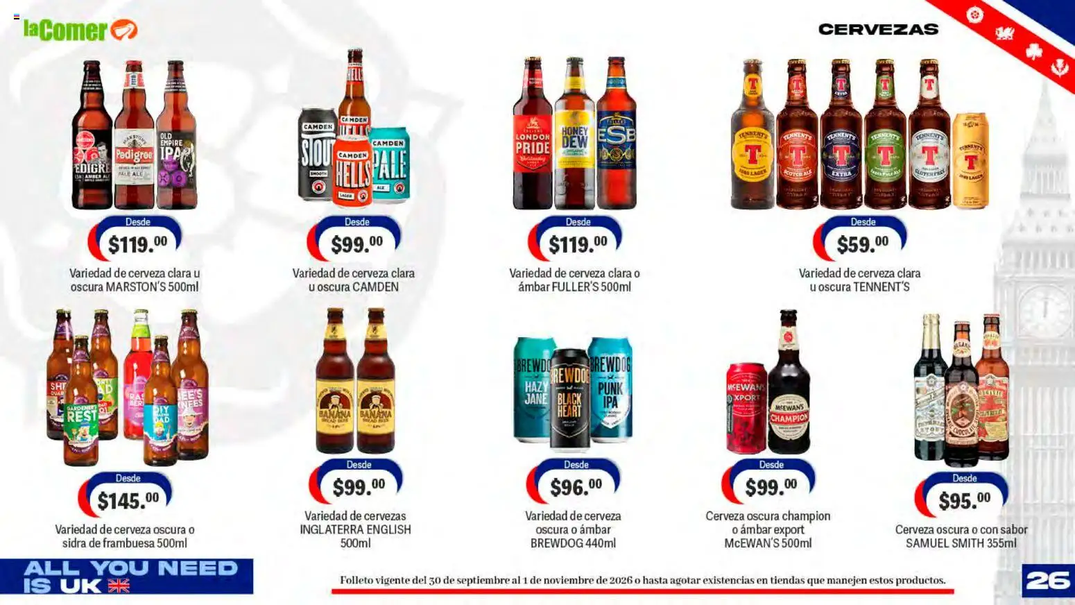 Vista previa las ofertas de la tienda La Comer - La Comer folleto desde el 30/09/2026 - Cerveza, Sidra